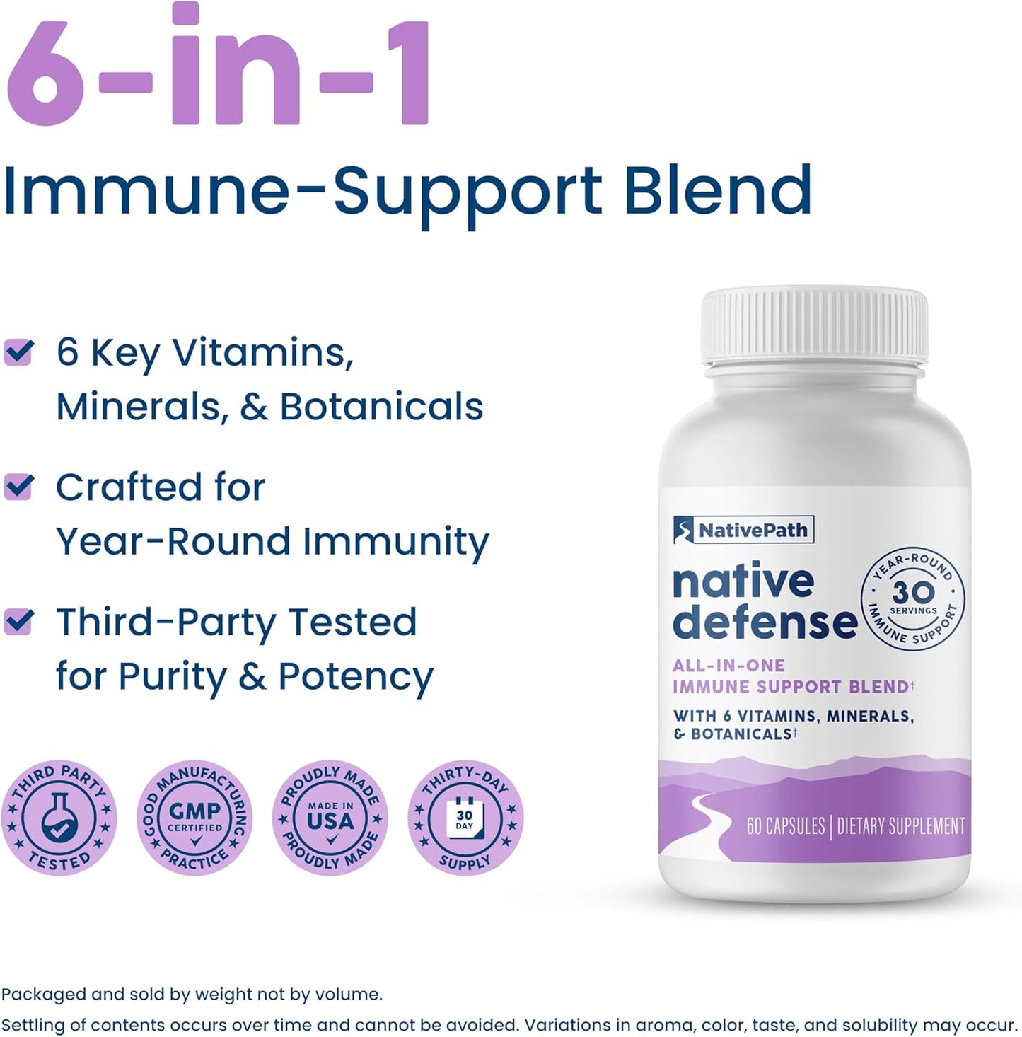 NativePath: Immune Boosting Elderberry Collagen Supplement - Natural Defense with Vitamin C, D, Zinc, Quercetin, Siberian Ginseng - 30-Day Antioxidant Supply