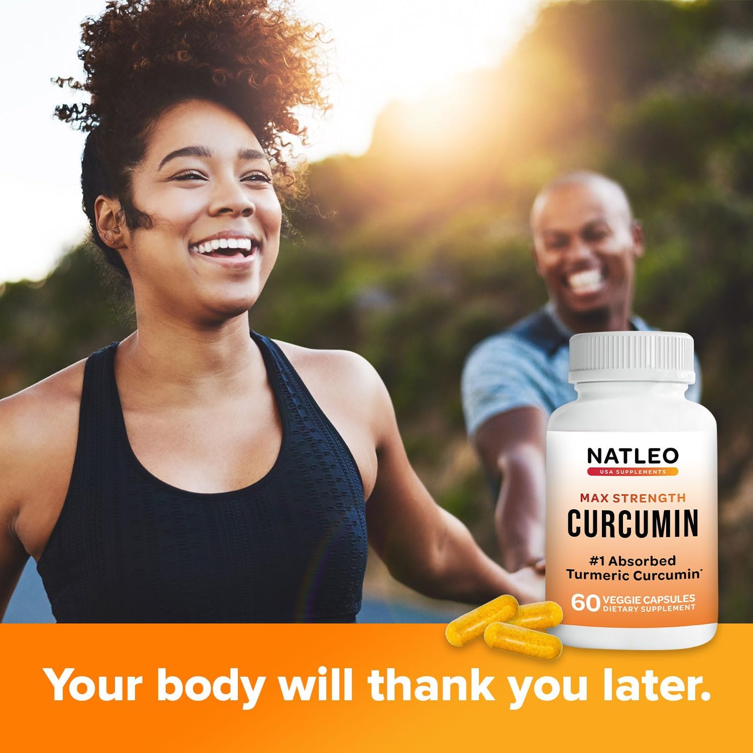 Natleo USA Theracurmin Turmeric Curcumin Supplement - High Absorption, Enhanced Joint Support - 60 Capsules