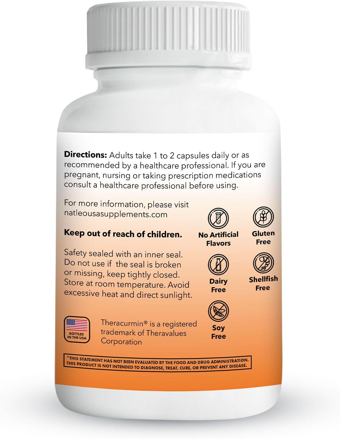 Natleo USA Theracurmin Turmeric Curcumin Supplement - High Absorption, Enhanced Joint Support - 60 Capsules