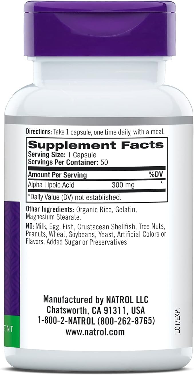 Natrol Alpha Lipoic Acid 300mg - 150 Capsules (3 Pack) for Antioxidant Support & Energy Boost