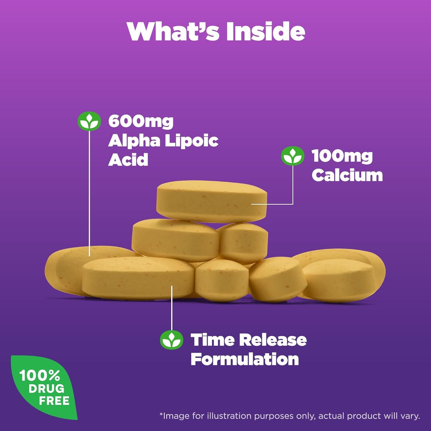 Natrol Alpha Lipoic Acid 600 mg Tablets for General Wellness - 45 Day Supply