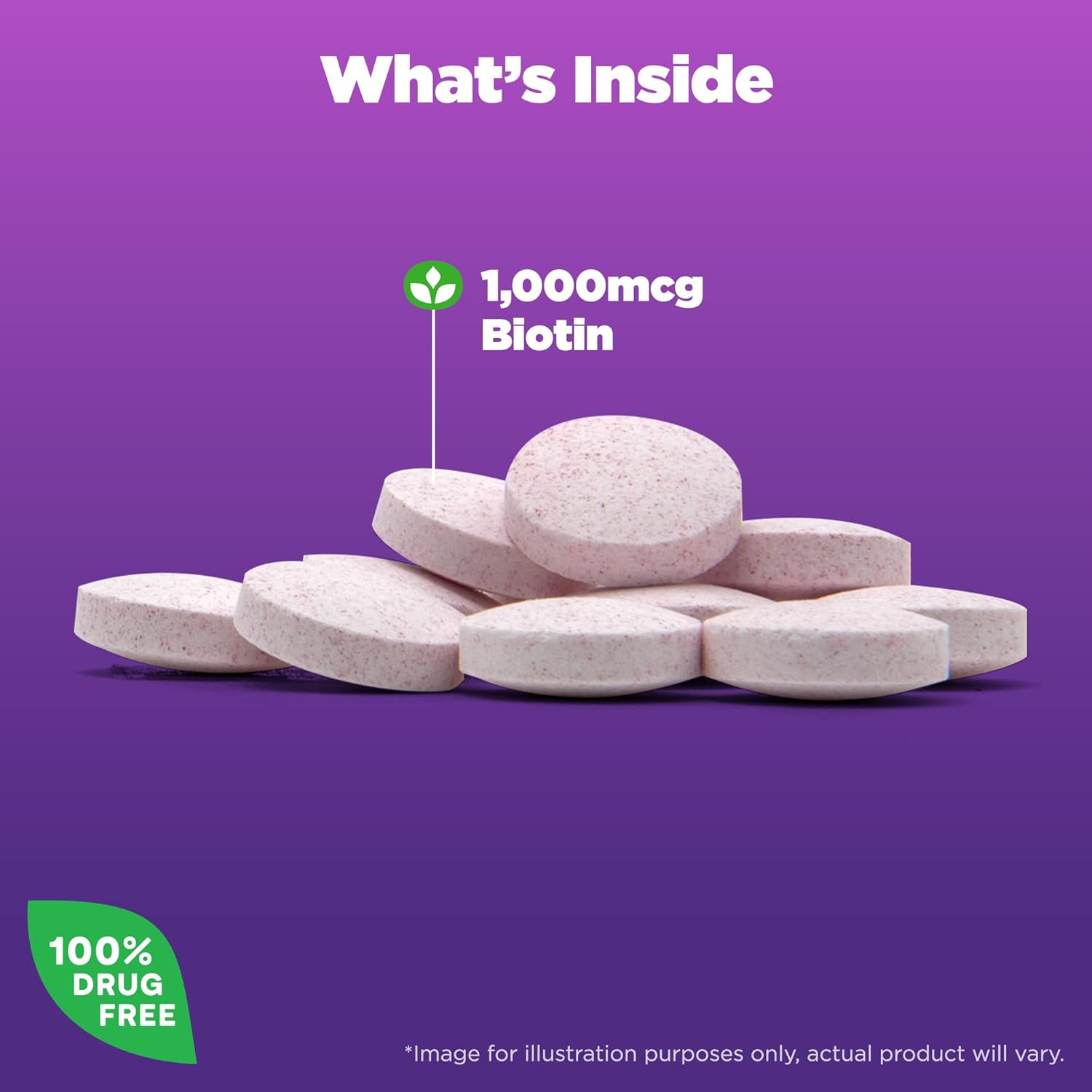 Natrol Beauty Biotin 1000mcg Tablets - 100 Day Supply for Hair, Skin, Nails & Energy - Pack of 12