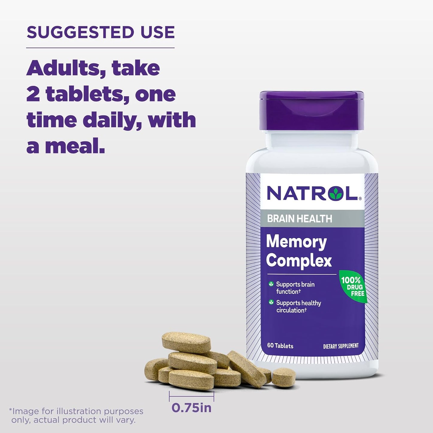 Natrol Memory Complex: Ginkgo Biloba 120mg, B Vitamins, Brain Health, Memory Support - 720 Tablets