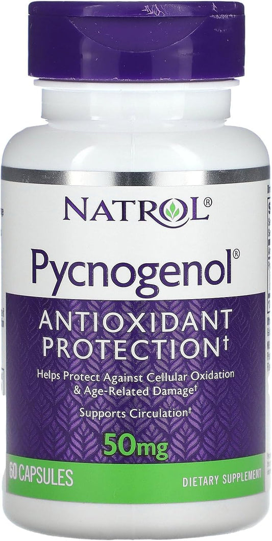 NATROL Pycnogenol 50 Mg Capsules - Antioxidant Support Supplement - 0.02 Pounds