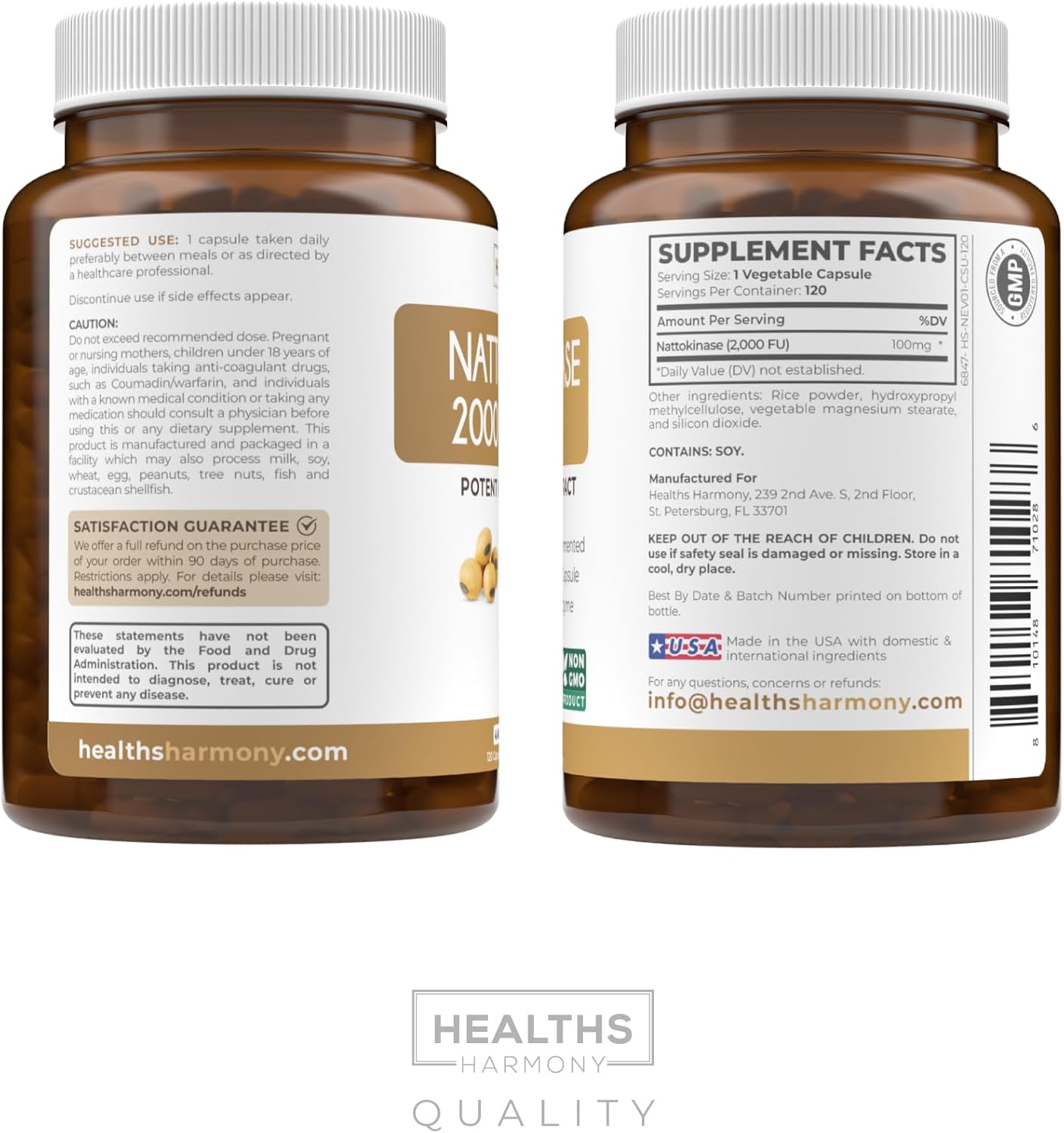 Nattokinase Berry Harmony & Hawthorn 4-Month Supply - Powerful Natural Fermentation & Vegan Hawthorn Extract