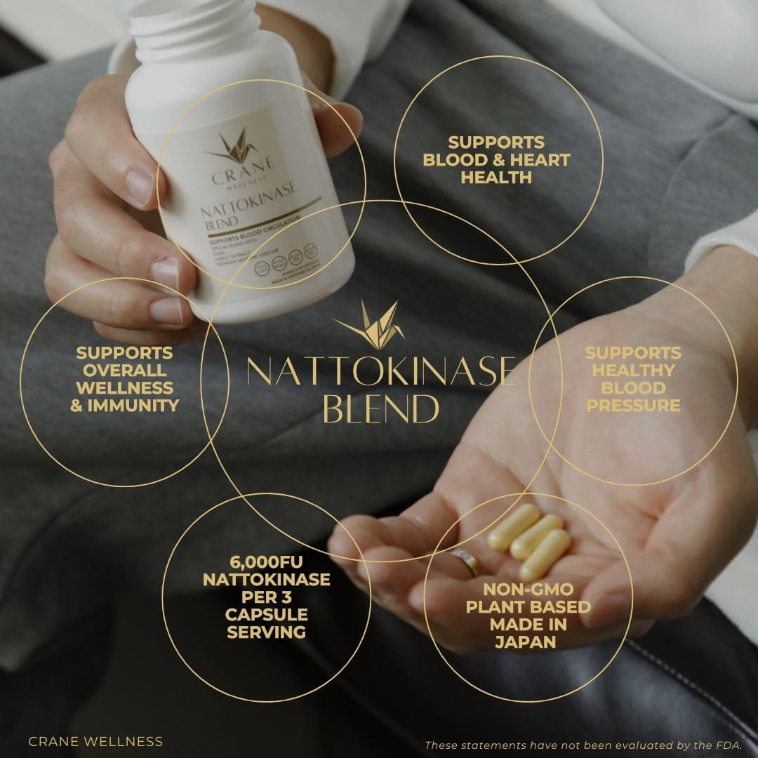 Nattokinase Blend by Crane Wellness - Natural Health Supplement for Circulation and Heart Health