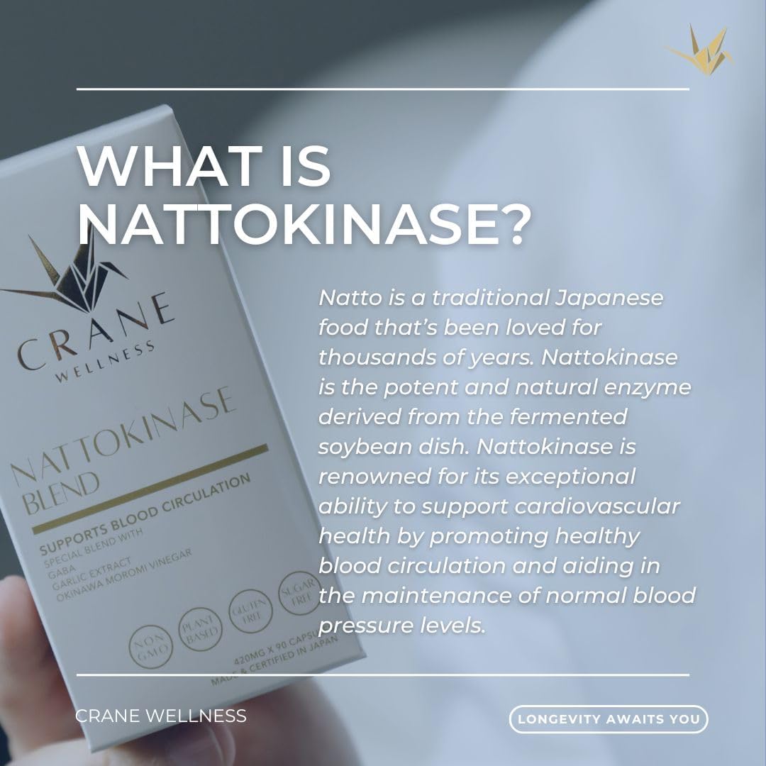 Nattokinase Blend by Crane Wellness - Natural Health Supplement for Circulation and Heart Health