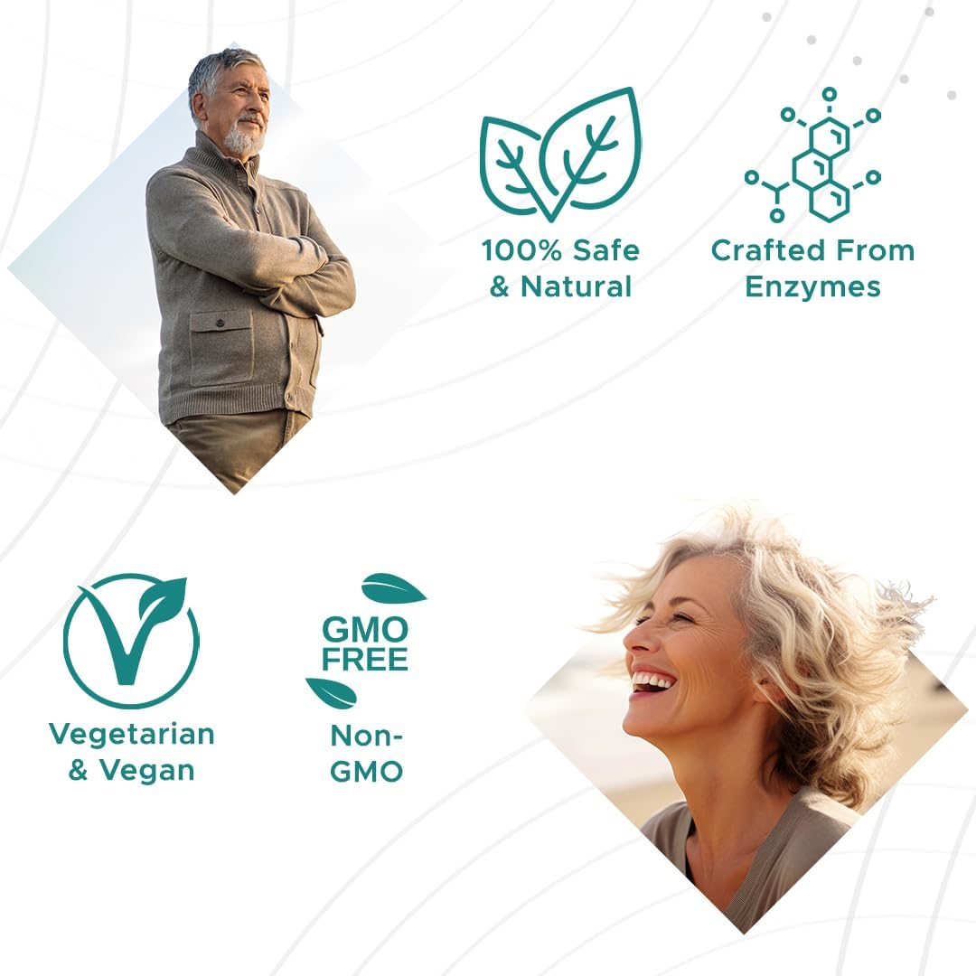 Nattokinase Heart Health Support Supplement with Enzymes & Antioxidants - 60 Capsules - Made in USA