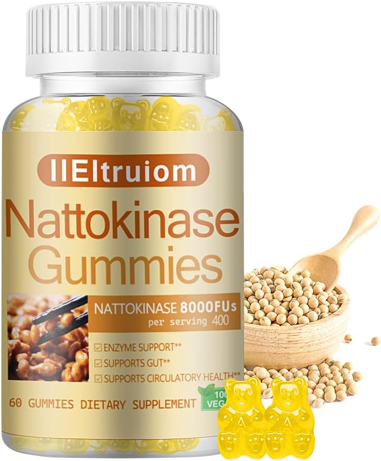 Nattokinase Supplement with Hawthorn & Beet Root Extract - 60 Gummies, 8,000 FU Per Serving