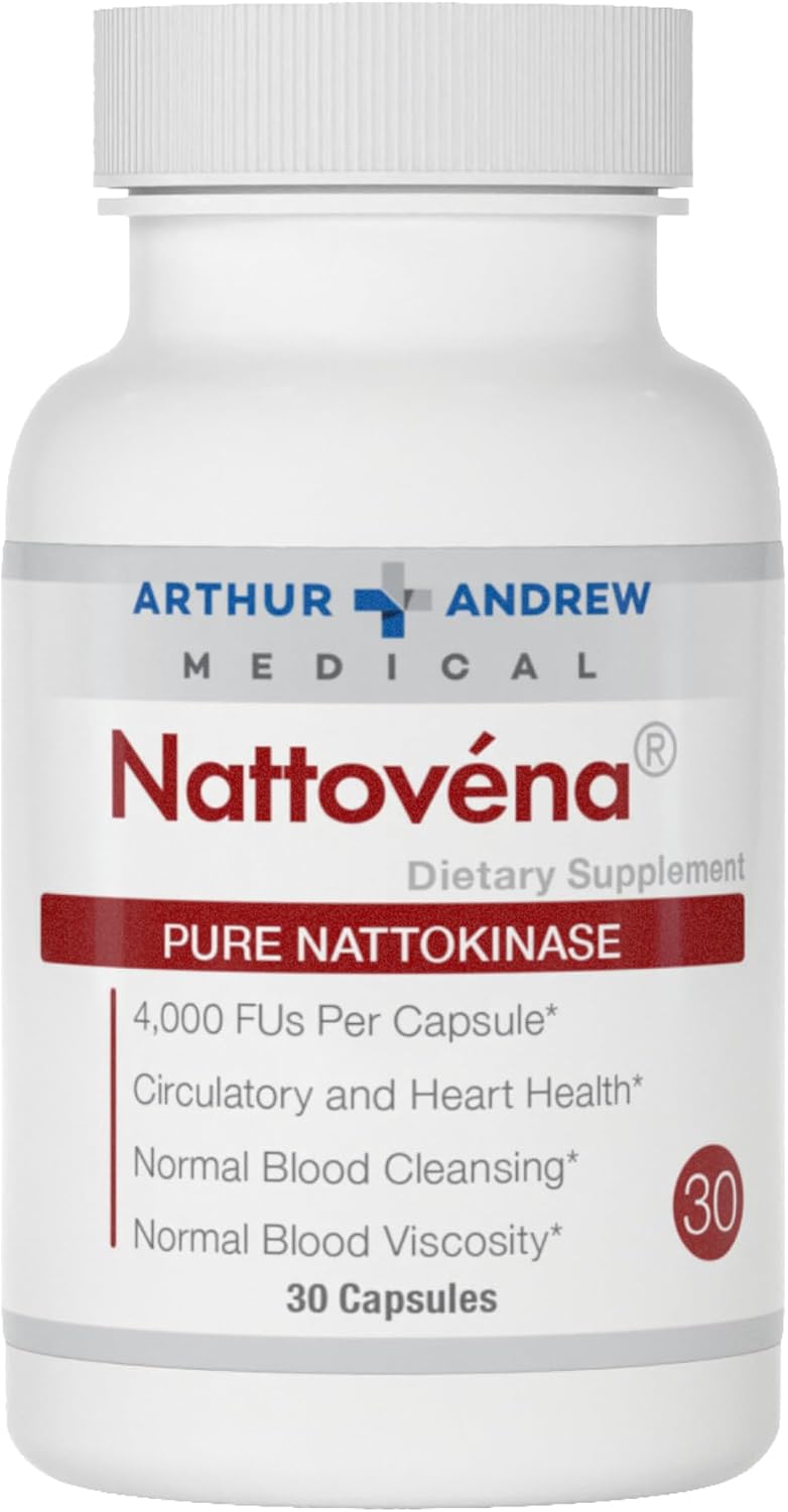 Nattovena by Arthur Andrew Medical: Pure Nattokinase for Heart Health - Vegan & Non-GMO - 30 Capsules
