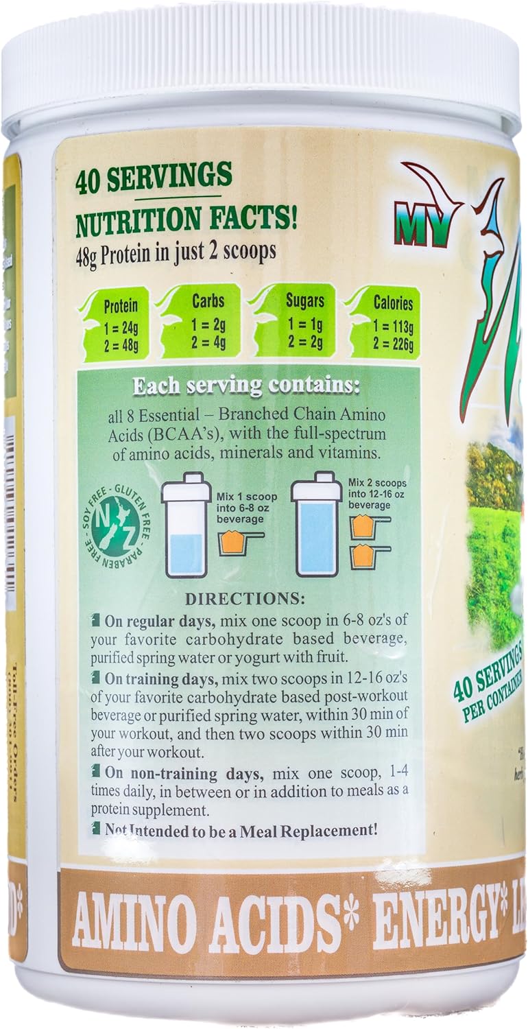Natur-Pur Grass-Fed Organic Whey Protein Powder Vanilla Flavor - Hormone-Free, Cold Processed, High Protein Content (1lb)