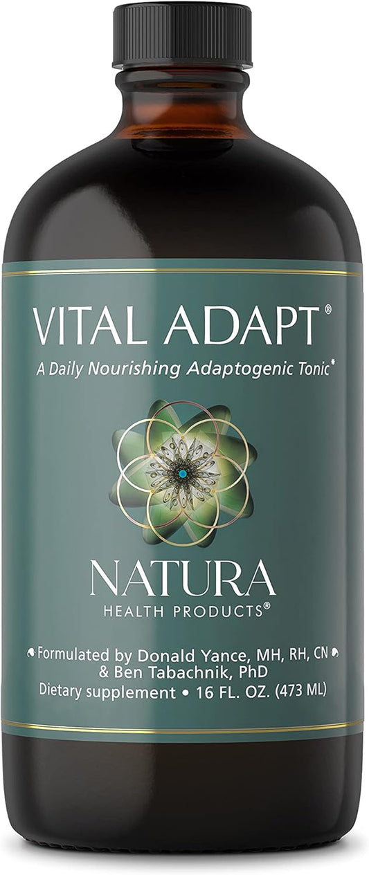 Natura Health Vital Adapt Supplement - Adaptogenic Tonic for Endocrine Support - Rhodiola, Ashwagandha, Cordyceps, Reishi - 16 oz