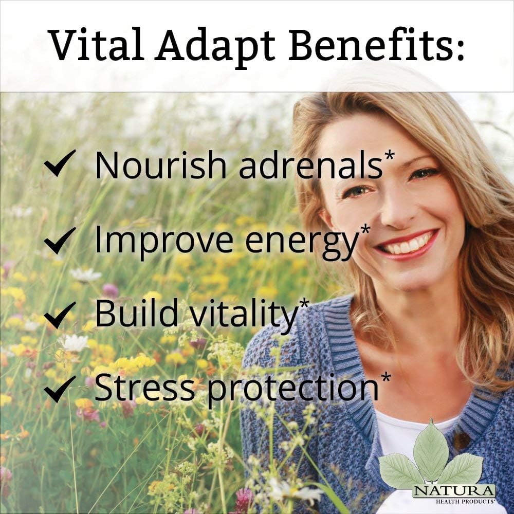 Natura Health Vital Adapt Supplement - Adaptogenic Tonic for Endocrine Support - Rhodiola, Ashwagandha, Cordyceps, Reishi - 16 oz