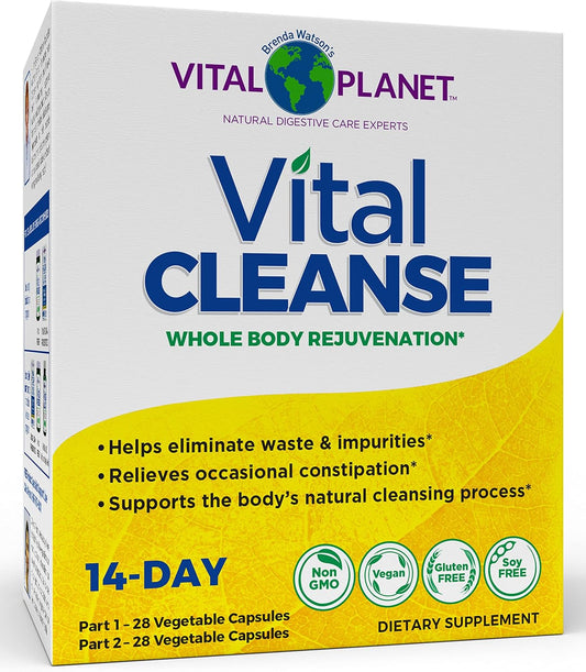 Natural 2-Part Cleanse Kit with Milk Thistle & Herbs for Healthy Elimination - 56 Capsules