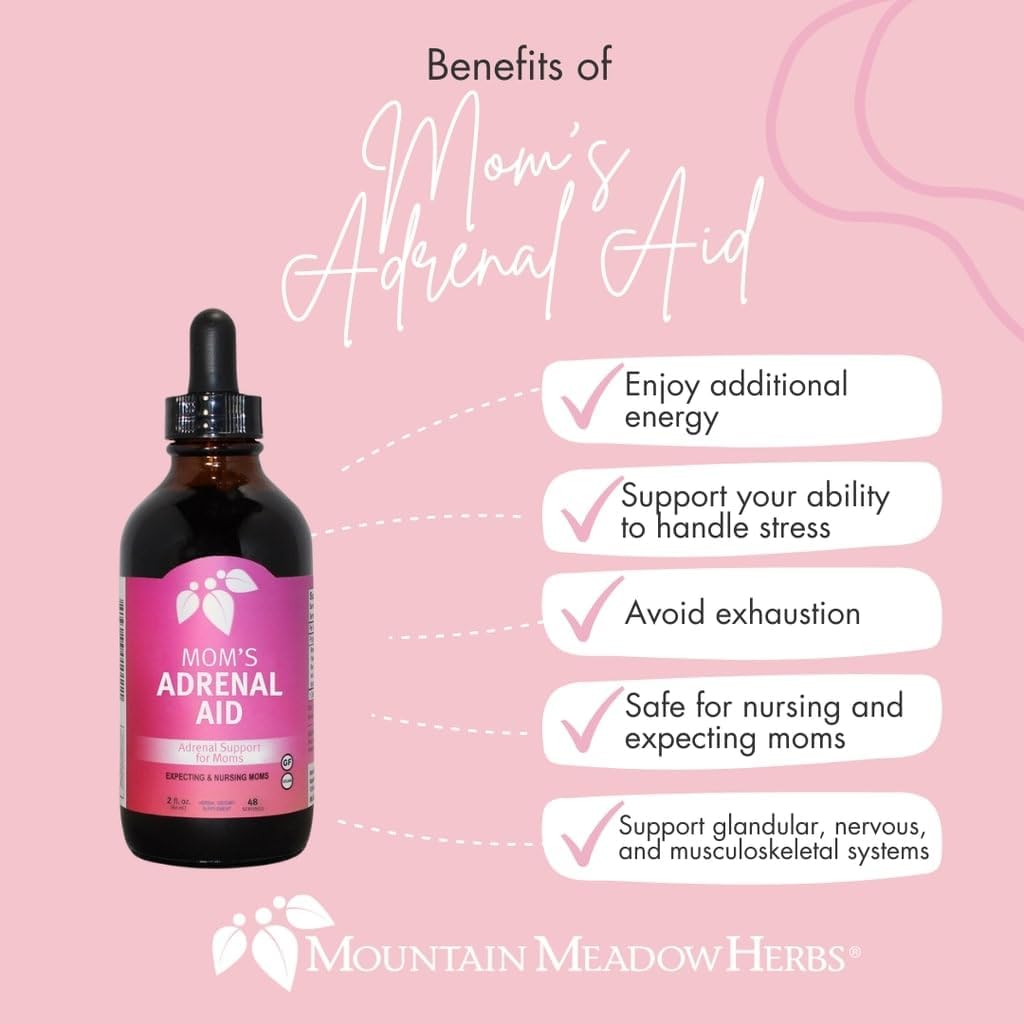 Natural 4oz Adrenal Support Supplement for Daily Fatigue Management - Mountain Meadow Herbs Mom's Adrenal Aid