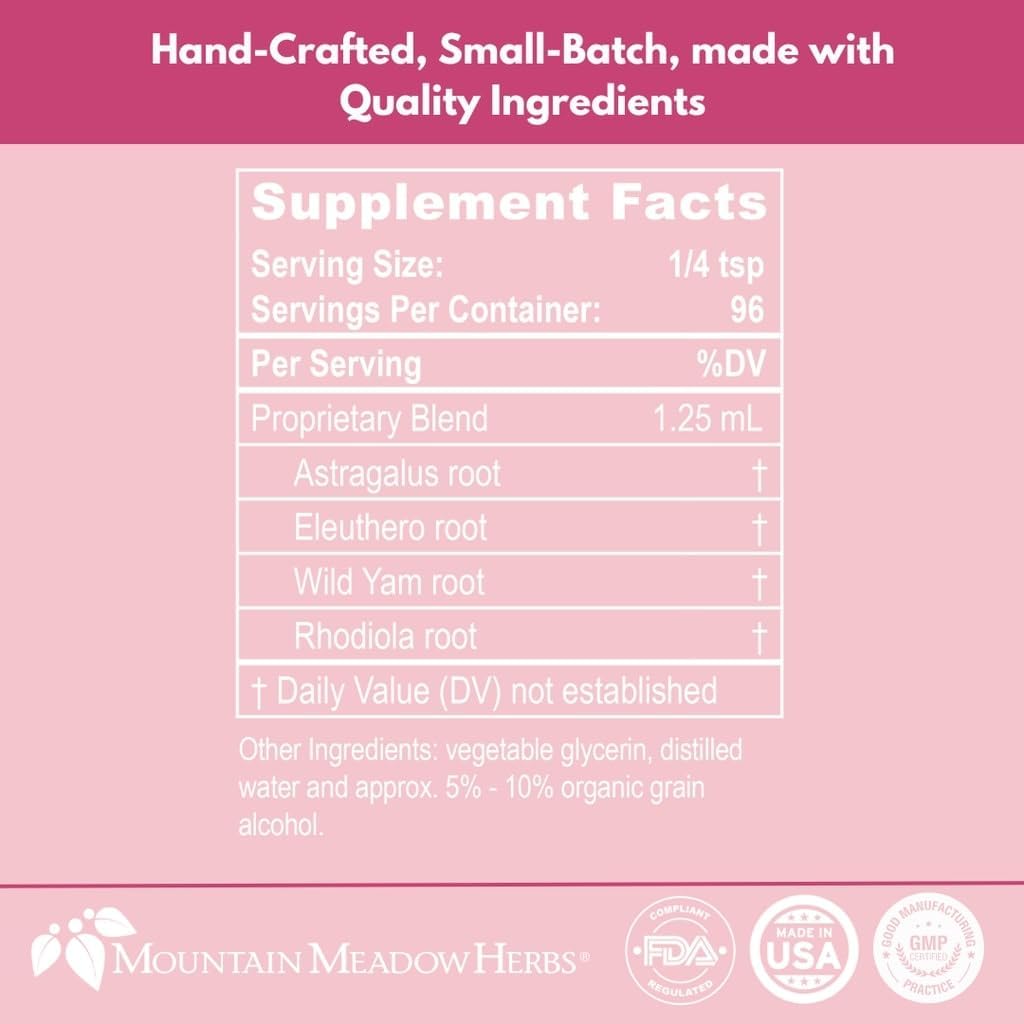 Natural 4oz Adrenal Support Supplement for Daily Fatigue Management - Mountain Meadow Herbs Mom's Adrenal Aid
