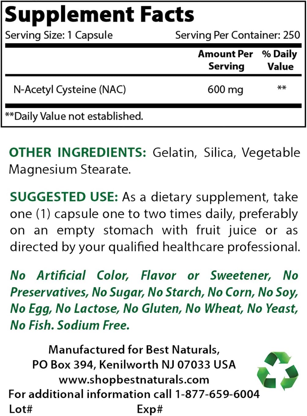 Natural 5-HTP 50 mg and NAC 600 mg Supplement for Mood and Liver Support