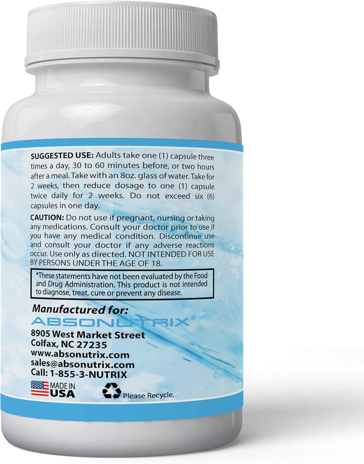 Natural Absonutrix Lumbrokinase 40 mg Capsules for Healthy Heart - 60 Vegetarian Capsules - USA Made