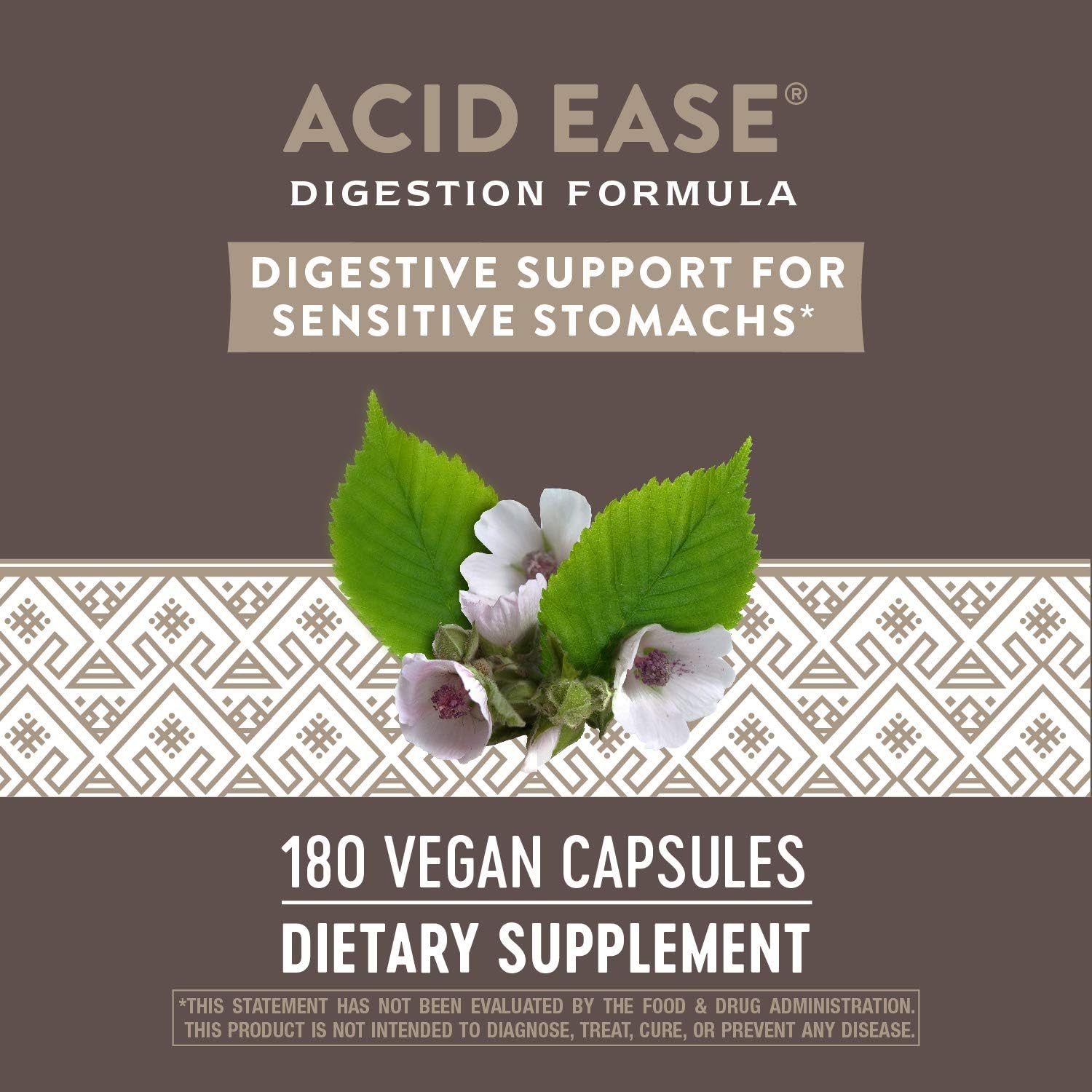 Natural Acid-Ease Digestion Formula - 180 Vegan Capsules for Sensitive Stomachs