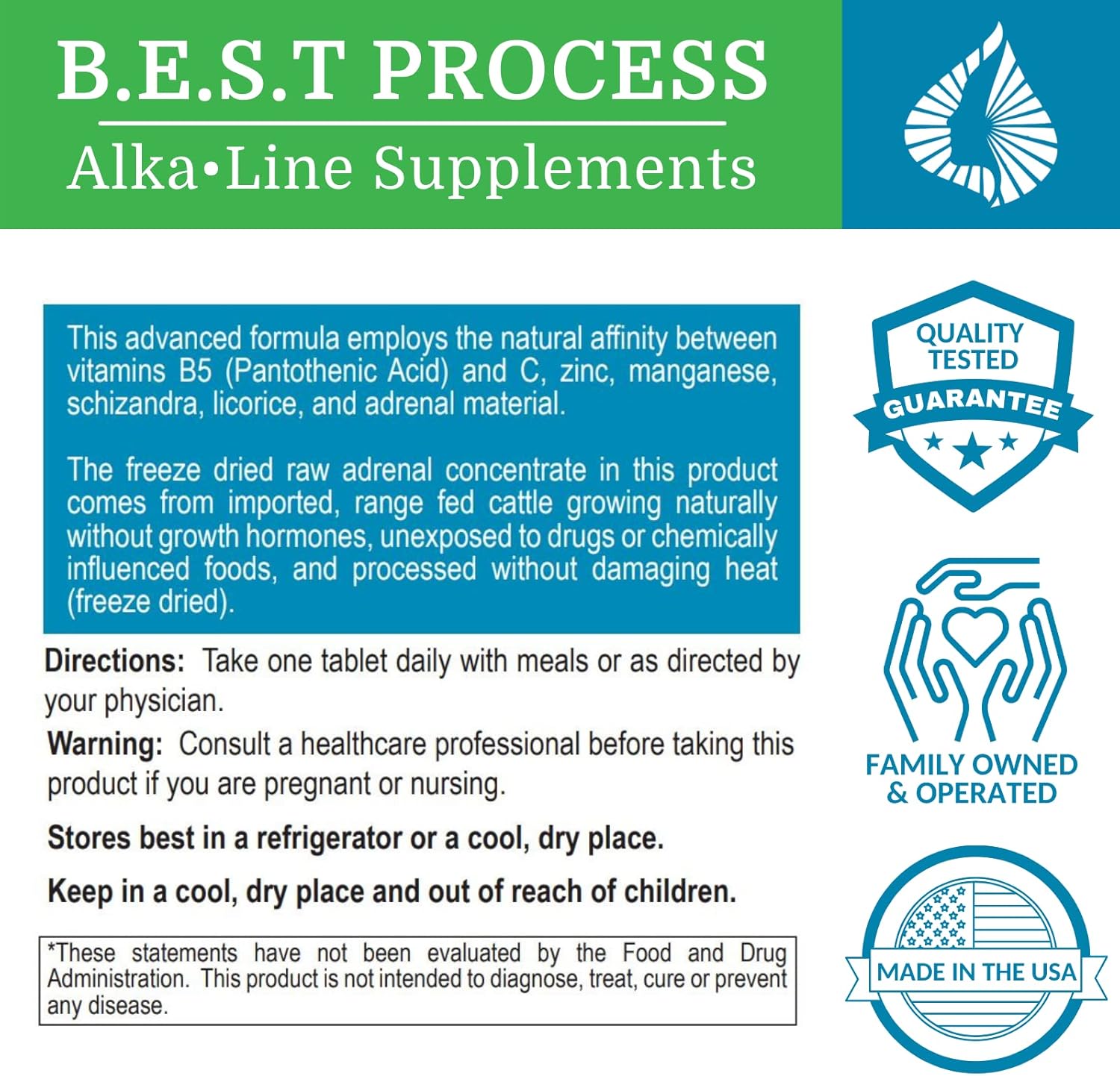 Natural Adrenal Support Supplement with Adaptogens, Vitamins & Minerals - Morter HealthSystem Adrenergy (2 Pack) Best Process Alkaline