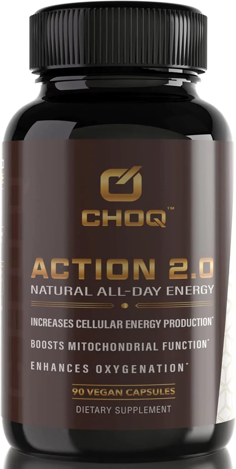 Natural All-Day Energy Boost with CHOQ Action 2.0 - 90 Vegan Capsules featuring Rhodiola rosea