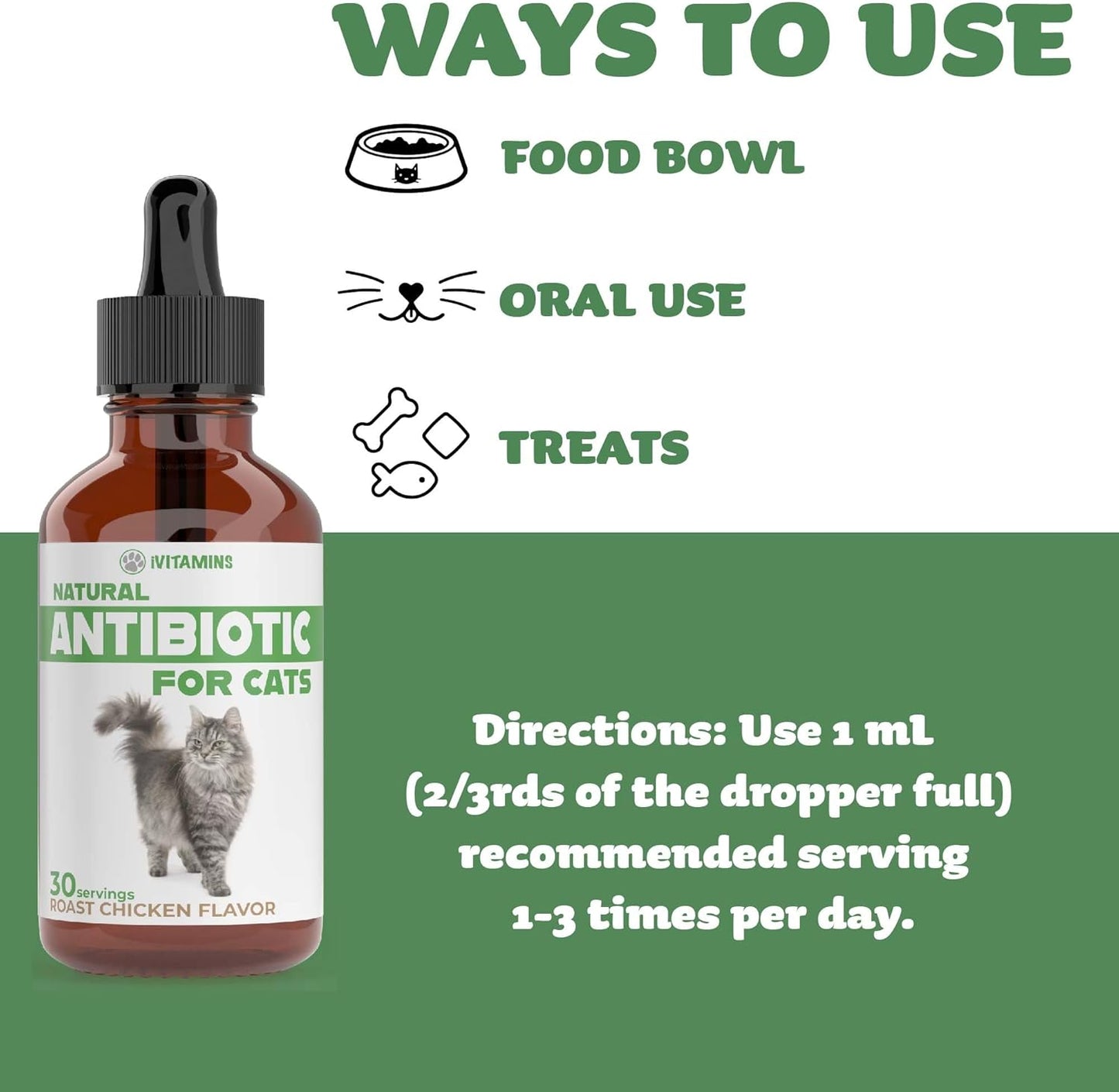Natural Antibiotics for Cats - Effective Infection Treatment and UTI Relief - 1 fl oz