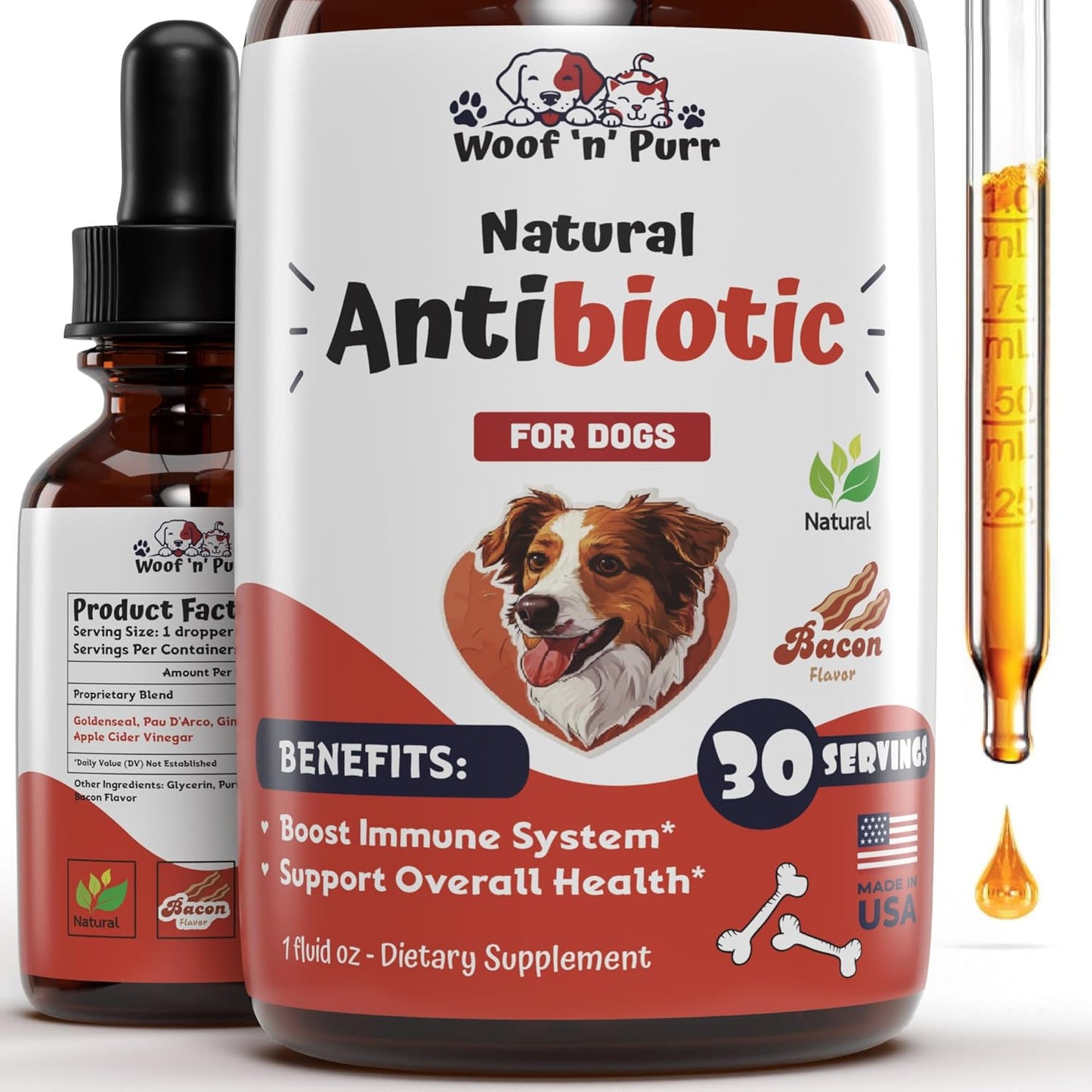 Natural Antibiotics for Dogs - Immune Health & Itch Relief - Allergy Relief - Yeast Infection Treatment - 1 oz