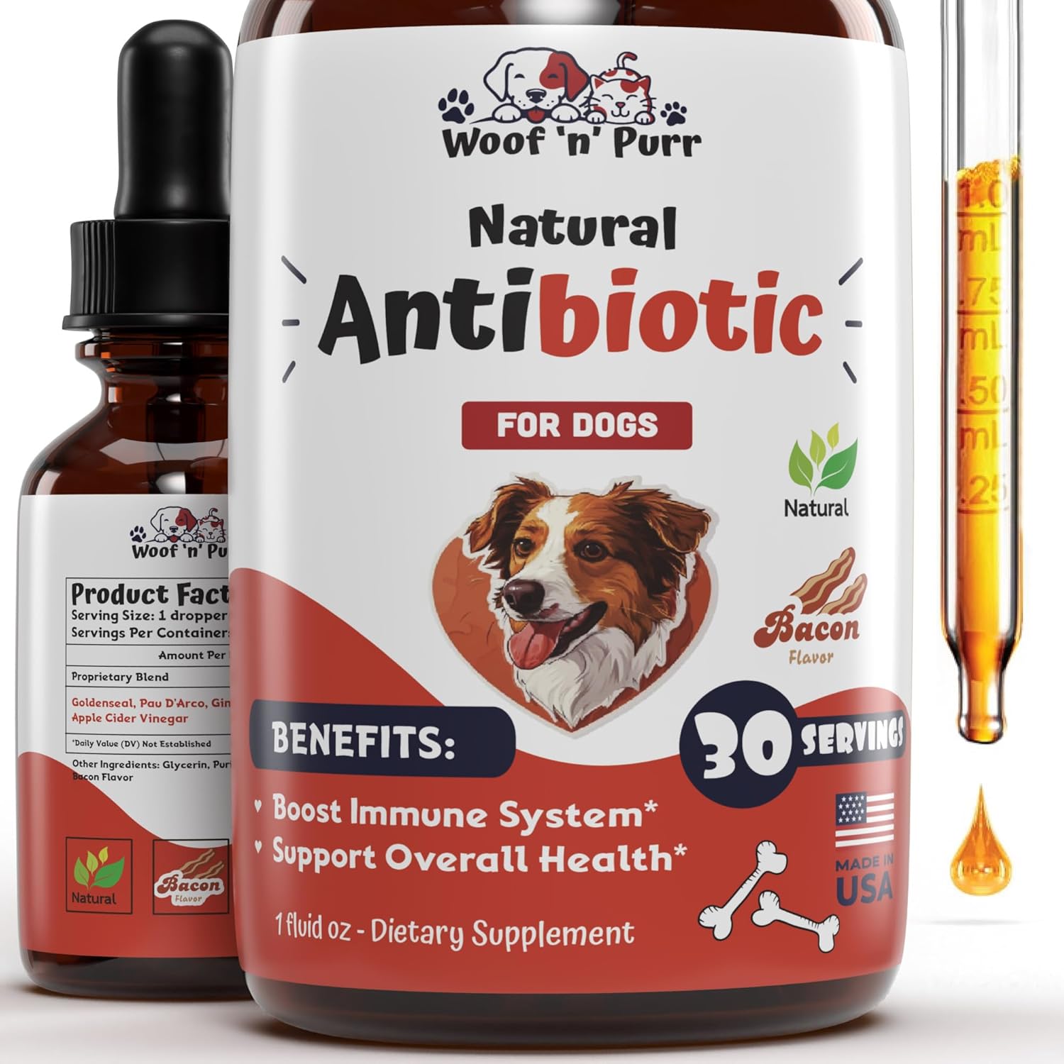 Natural Antibiotics for Dogs - Immune Health & Itch Relief - Allergy Relief - Yeast Infection Treatment - 1 oz