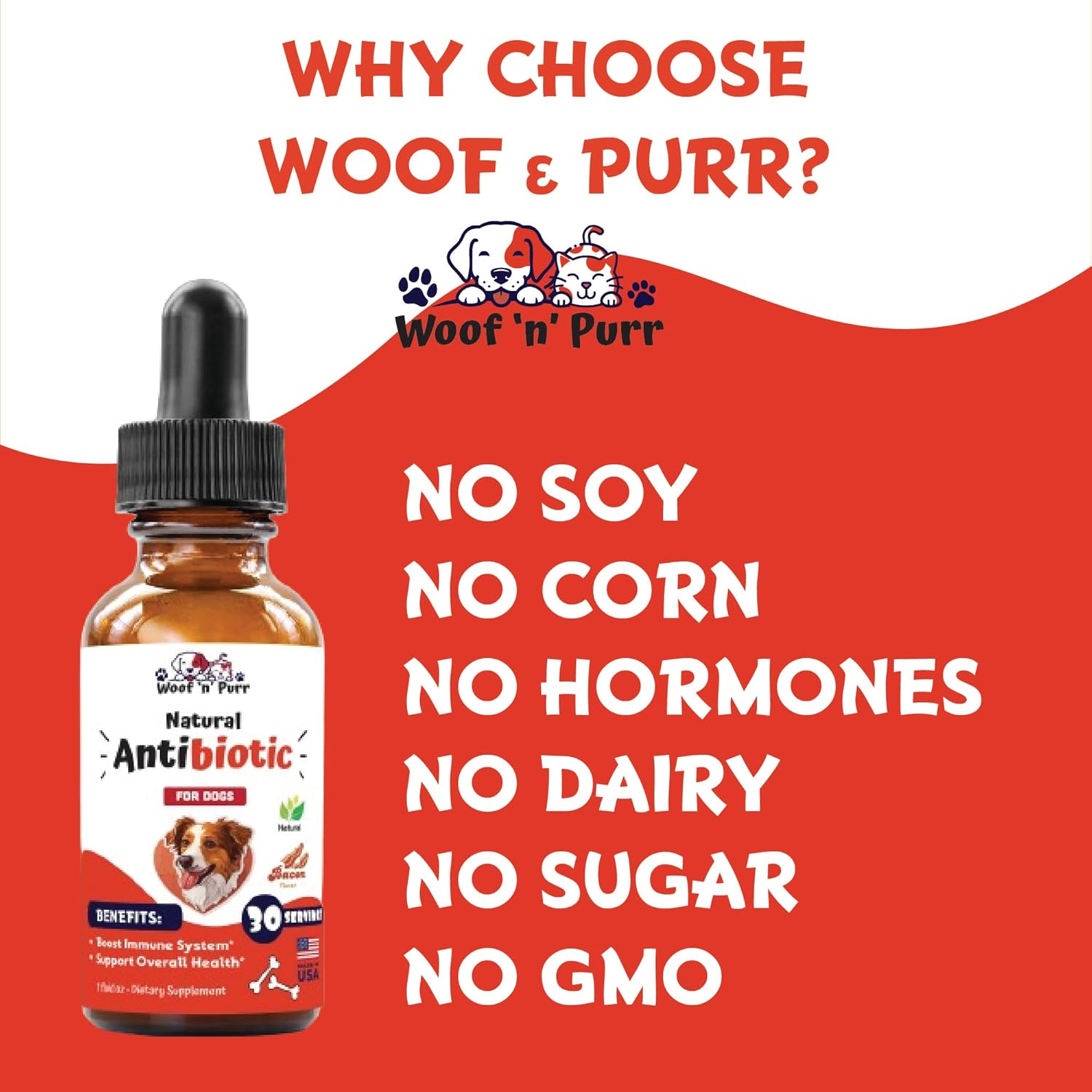 Natural Antibiotics for Dogs - Immune Health & Itch Relief - Allergy Relief - Yeast Infection Treatment - 1 oz