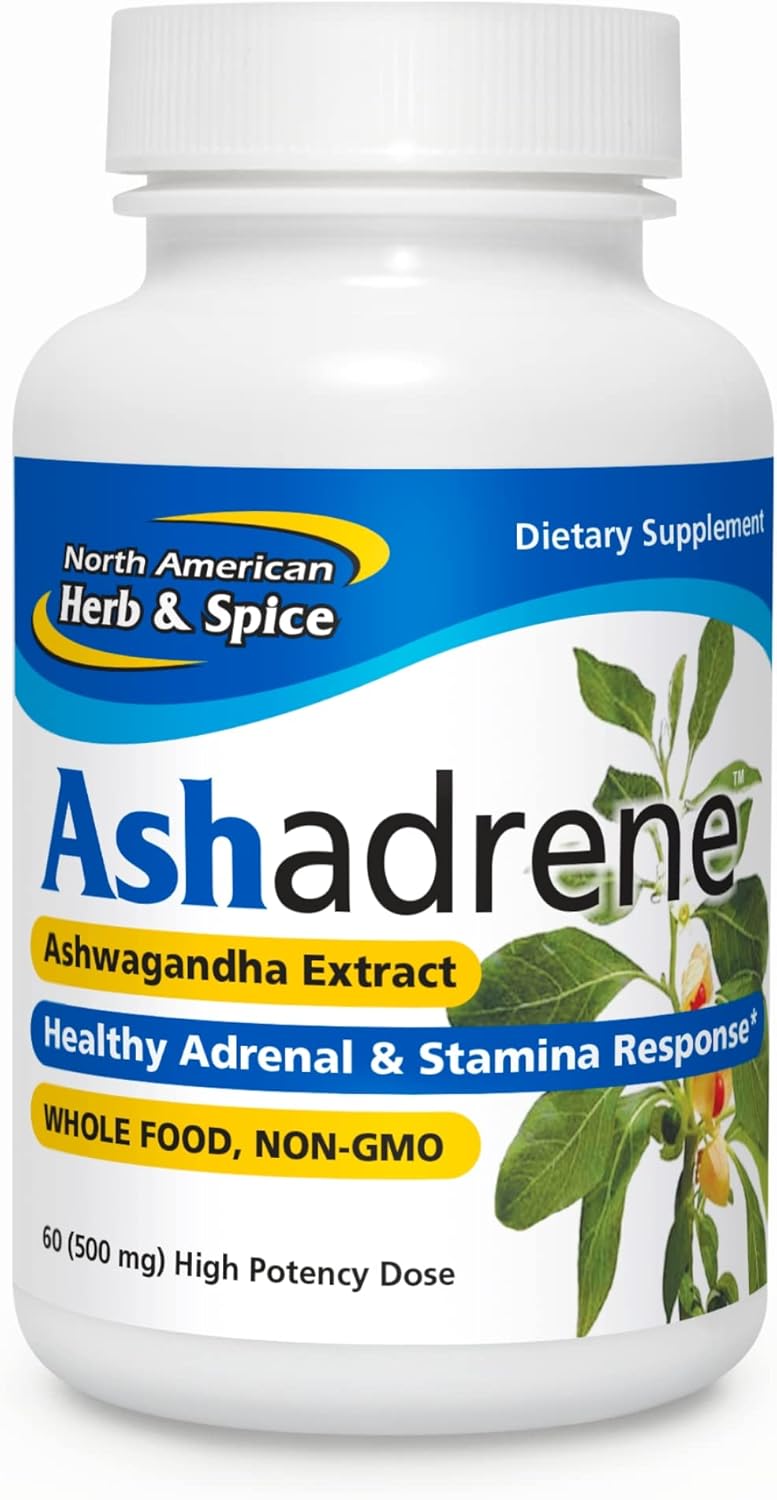 Natural Ashadrene Supplement - 60 Capsules by NORTH AMERICAN HERB & SPICE