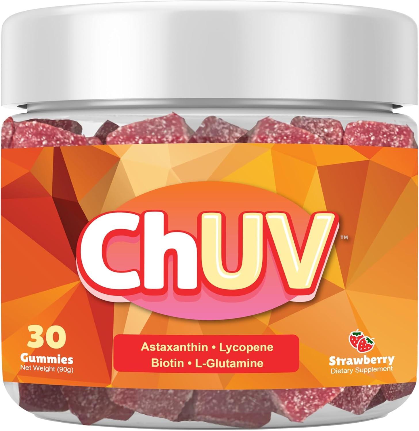Natural Astaxanthin Gummies for Tanning Support with Lycopene, Biotin, and L-Glutamine - Non-GMO & Gluten-Free (30 Count)