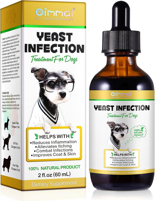 Natural Bacon Flavor Dog Yeast Infection Treatment 2 oz - Supports Itch, Ear Infection, Allergy Relief - Pet Herbal Supplement - ALIVO Pet Supplies