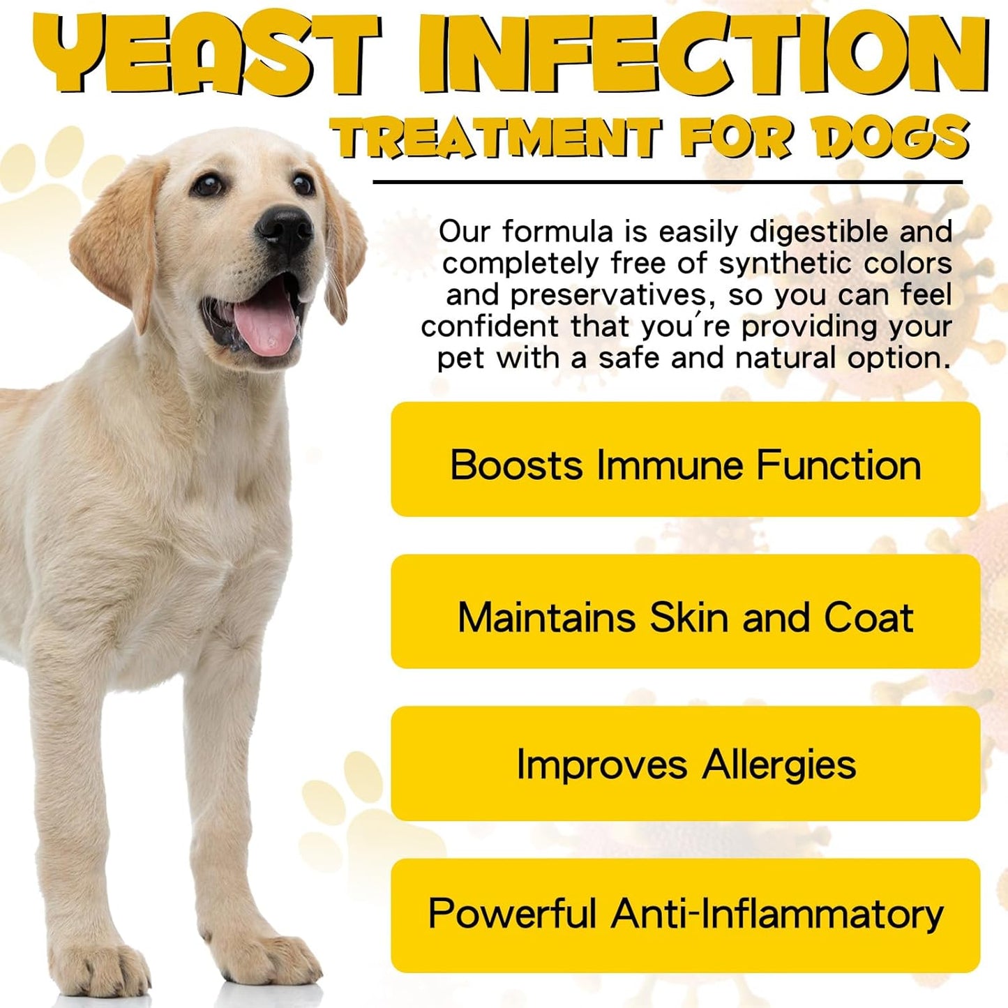 Natural Bacon Flavor Dog Yeast Infection Treatment 2 oz - Supports Itch, Ear Infection, Allergy Relief - Pet Herbal Supplement - ALIVO Pet Supplies