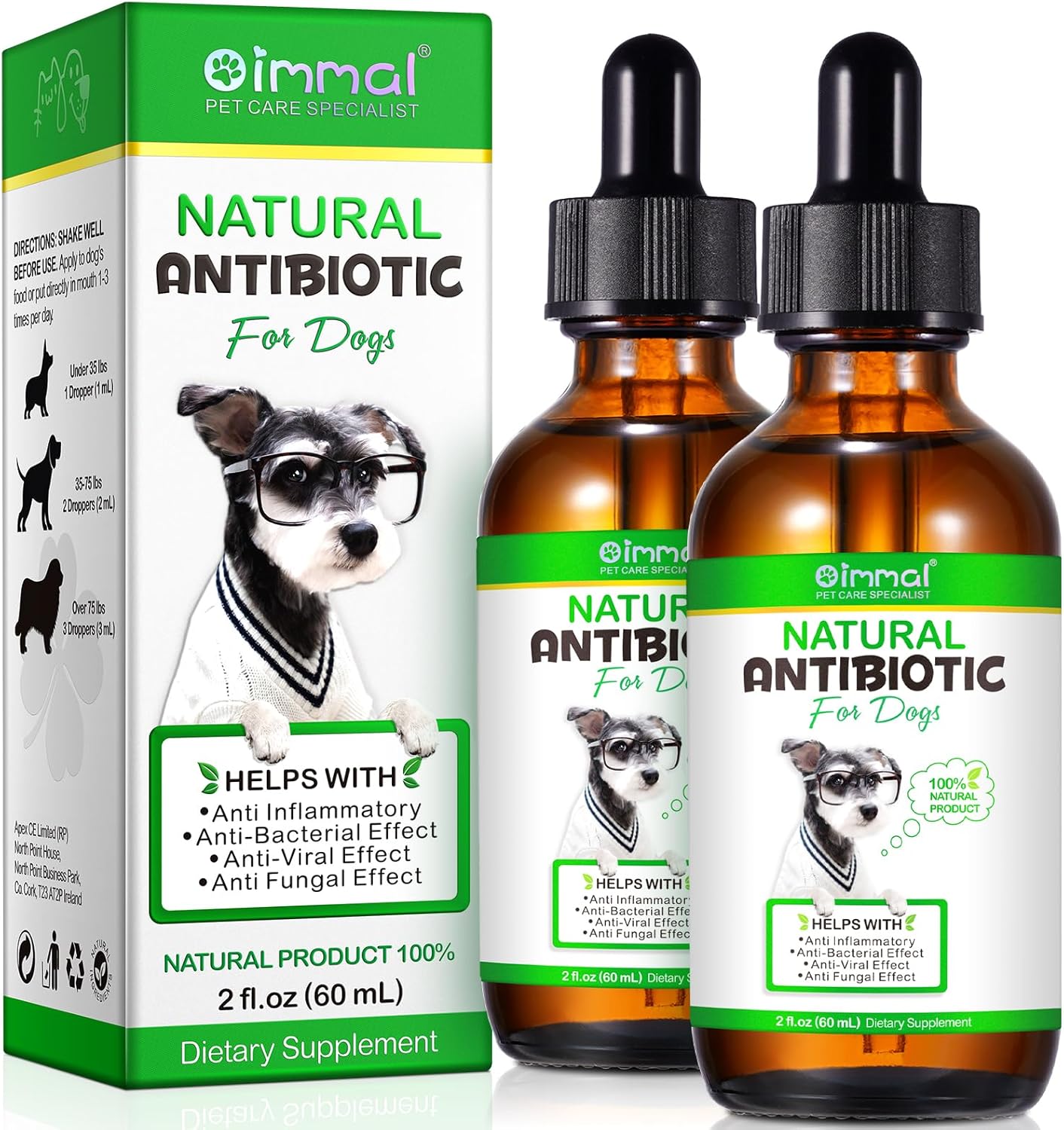 Natural Bacon-Flavored Dog Antibiotics for Allergy and Itch Relief - 120 ml - 2 Pack