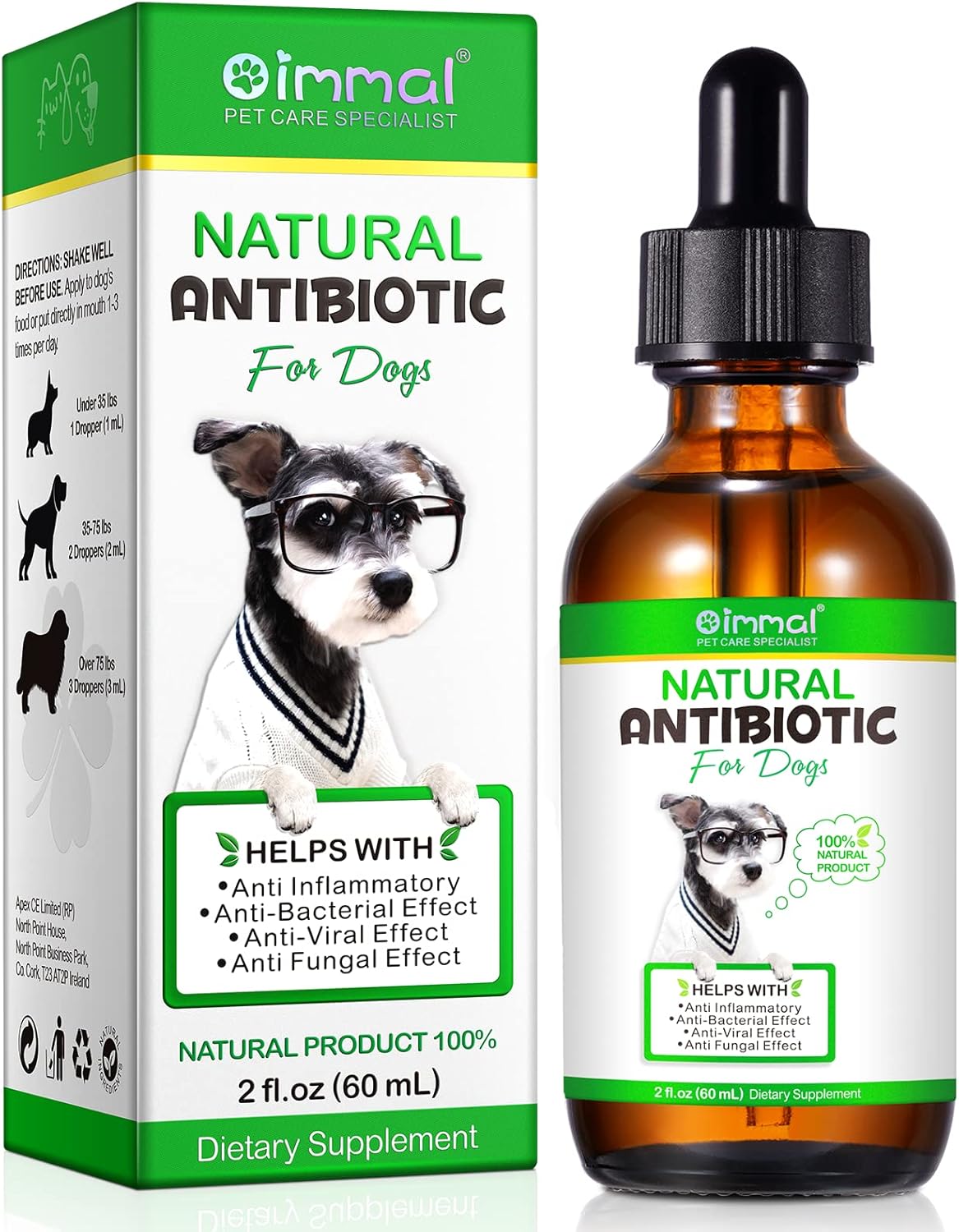 Natural Bacon-Flavored Dog Antibiotics for Allergy Relief and Itch - 60 ml / 2 Fl Oz - Dog Multivitamin and Supplies for Pets