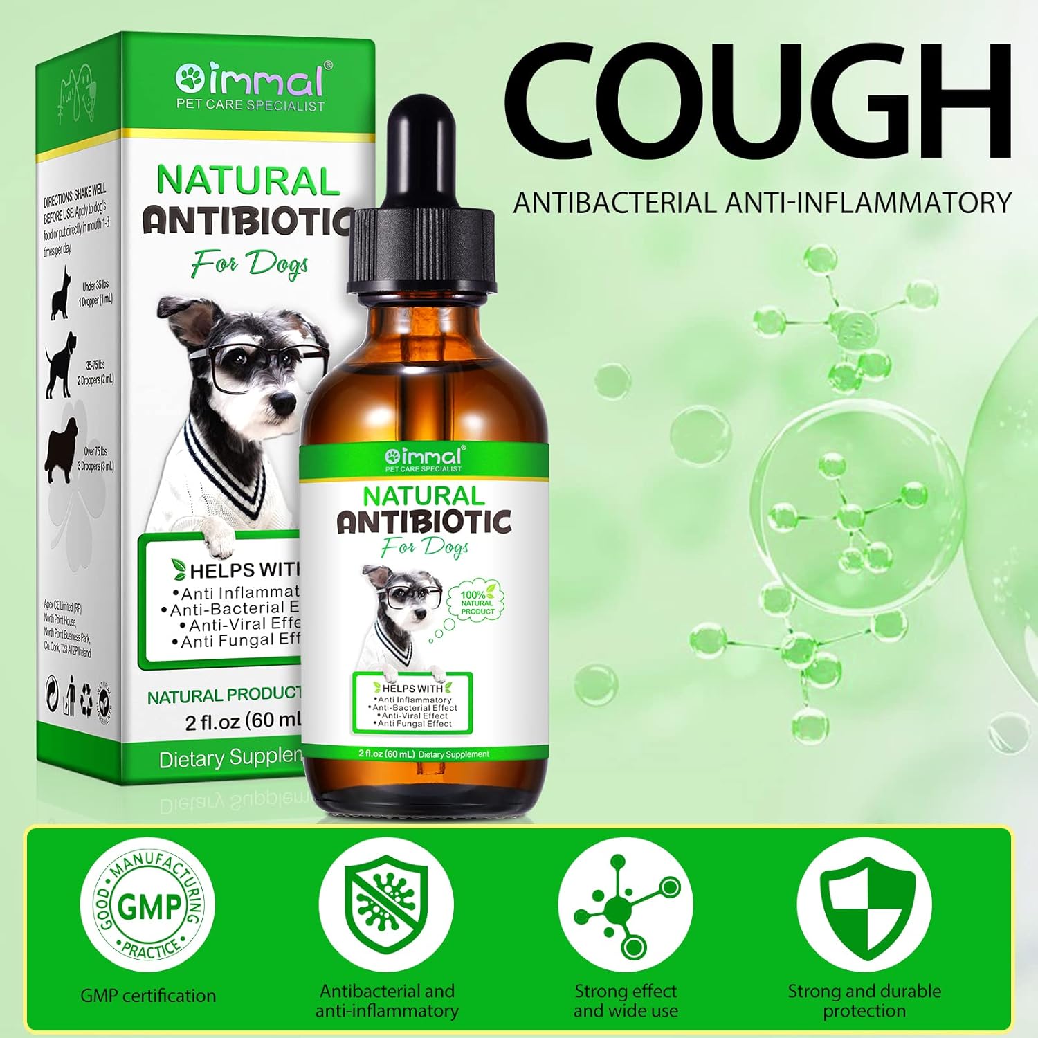 Natural Bacon-Flavored Dog Antibiotics for Allergy and Itch Relief - 120 ml - 2 Pack
