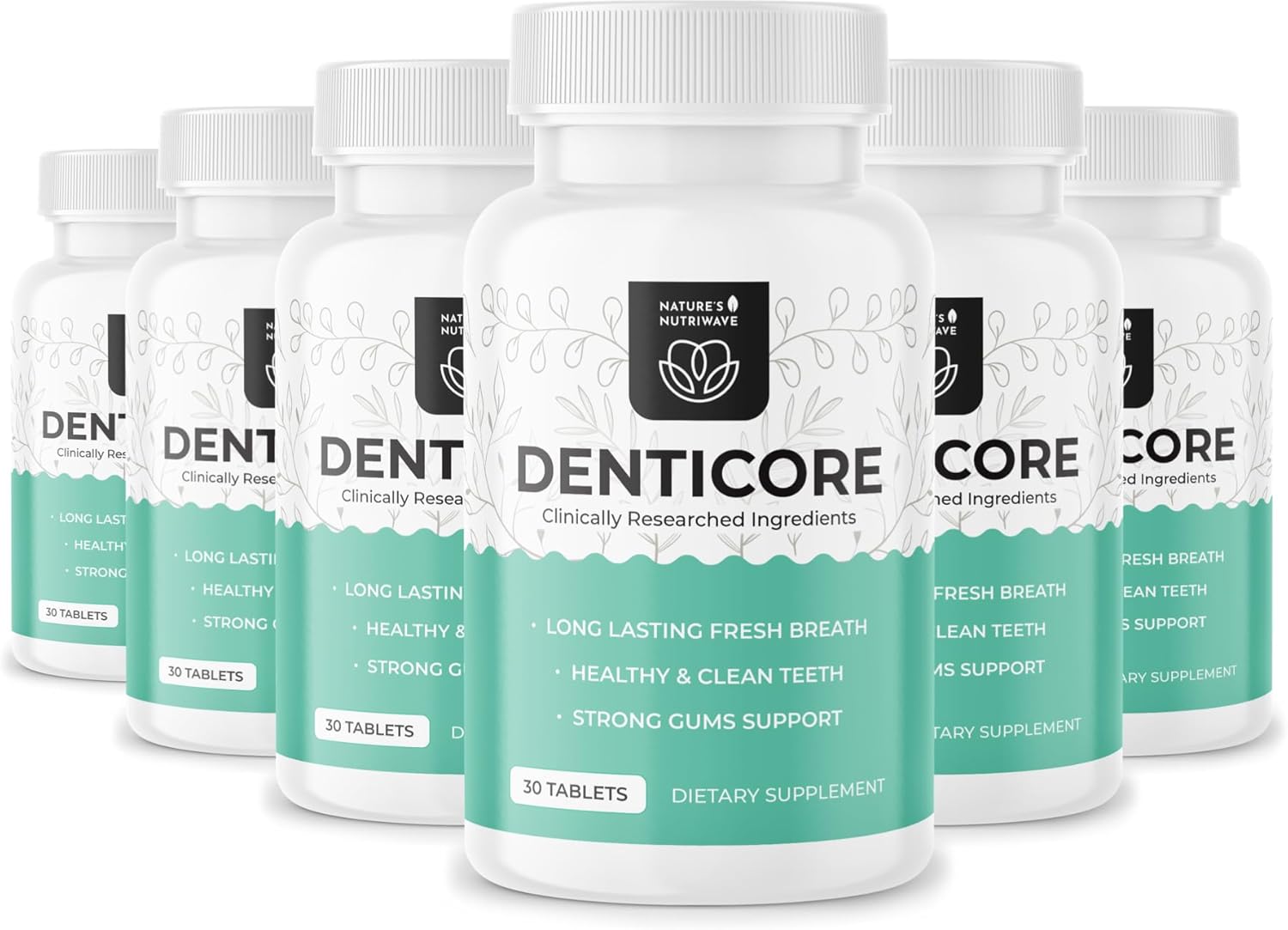 Natural Bad Breath Treatment & Oral Health Boost - Natures NutriWave Denticore Supplements for Teeth & Gums - 30 Tablets, USA Made