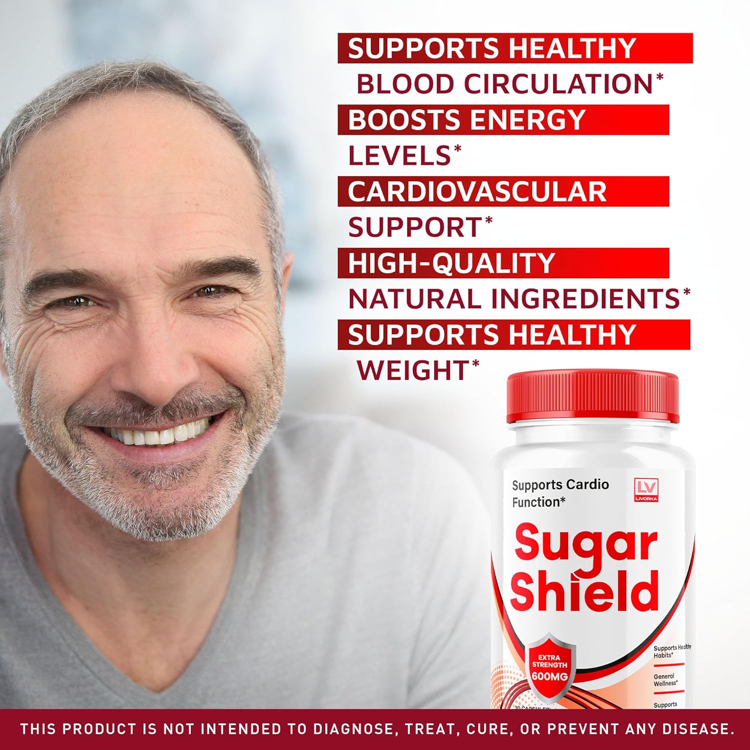 Natural Blood Sugar Support Pills - LIVORKA Sugar Shield Advanced Formula with 30 Capsules, All Natural Ingredients