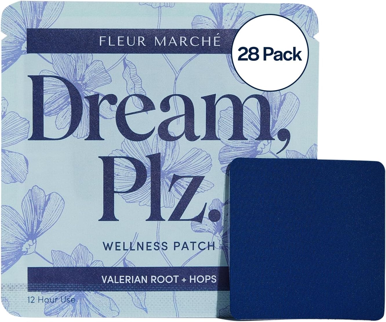 Natural Botanical Sleep Patch with Valerian Root, L-Theanine, Lavender Oil & Hops - 28 Patches - Improve Sleep Quality with Fleur Marché Dream, Plz