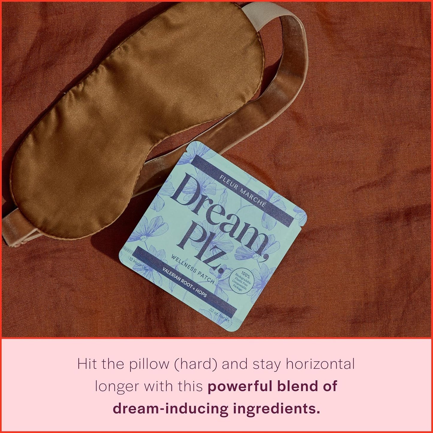 Natural Botanical Sleep Patch with Valerian Root, L-Theanine, Lavender Oil & Hops - 28 Patches - Improve Sleep Quality with Fleur Marché Dream, Plz