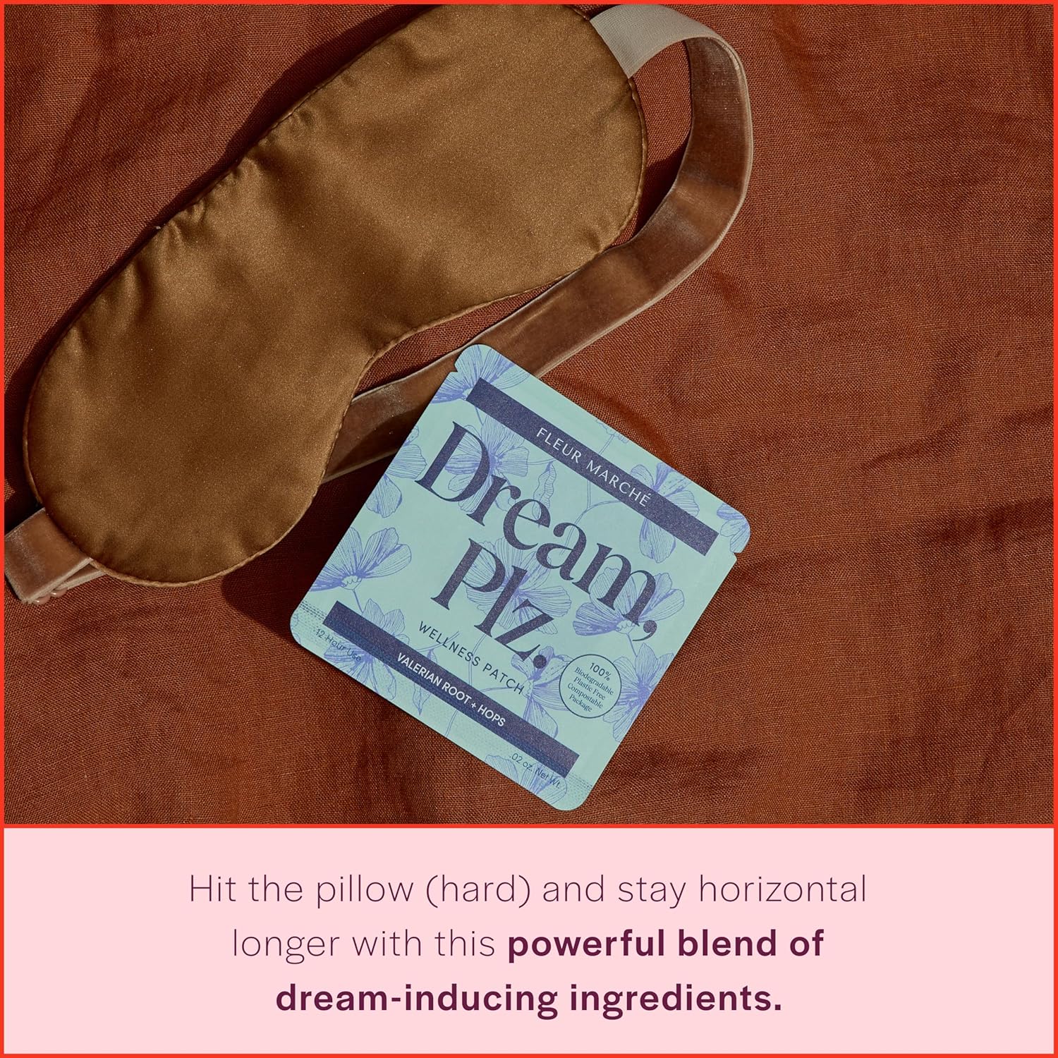 Natural Botanical Sleep Patch with Valerian Root, L-Theanine, Lavender Oil & Hops - 28 Patches - Improve Sleep Quality with Fleur Marché Dream, Plz