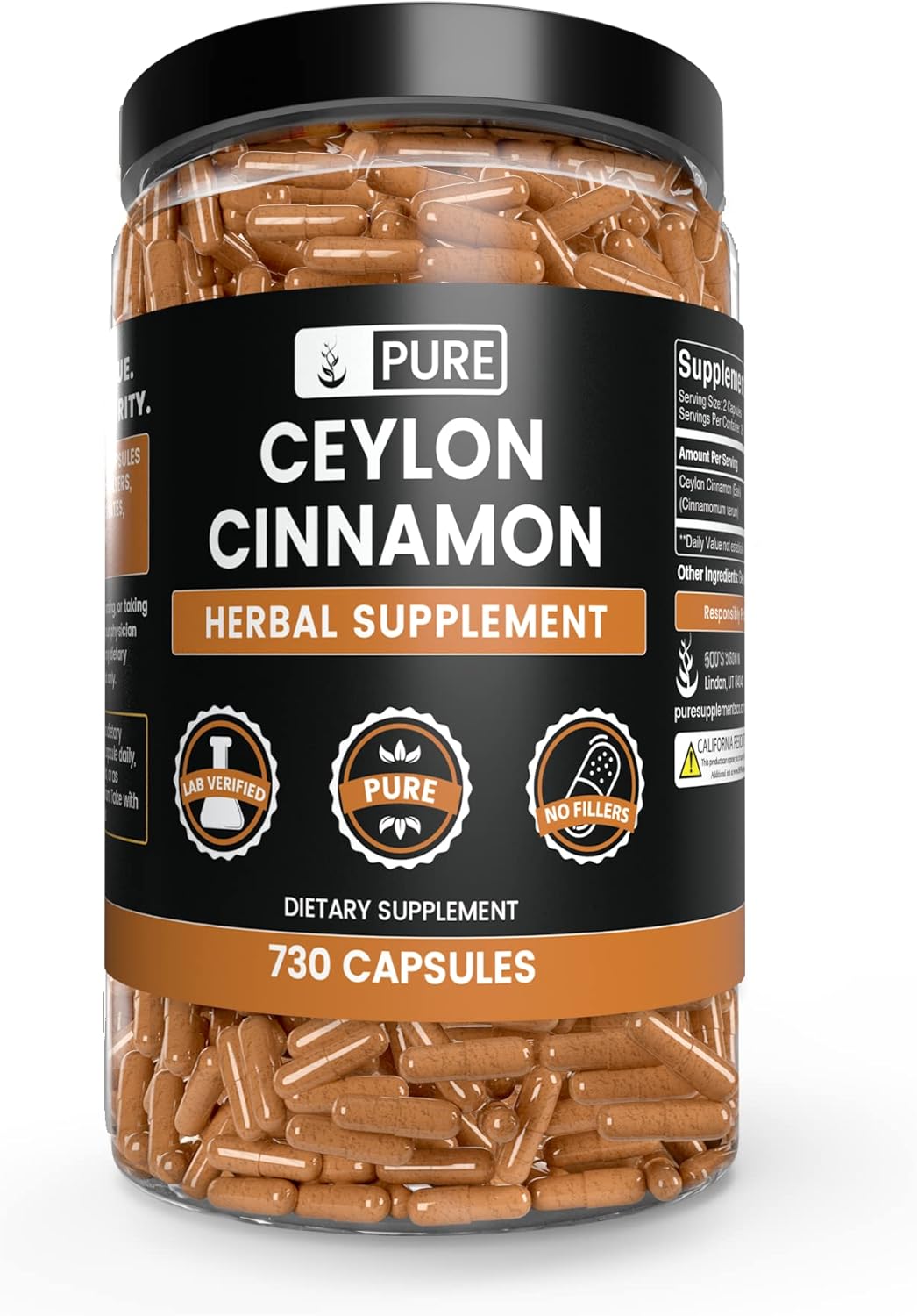 Natural Bundle: Berberine, Bitter Melon, Ceylon Cinnamon Capsules (730) - Pure Ingredients, No Magnesium or Rice Fillers