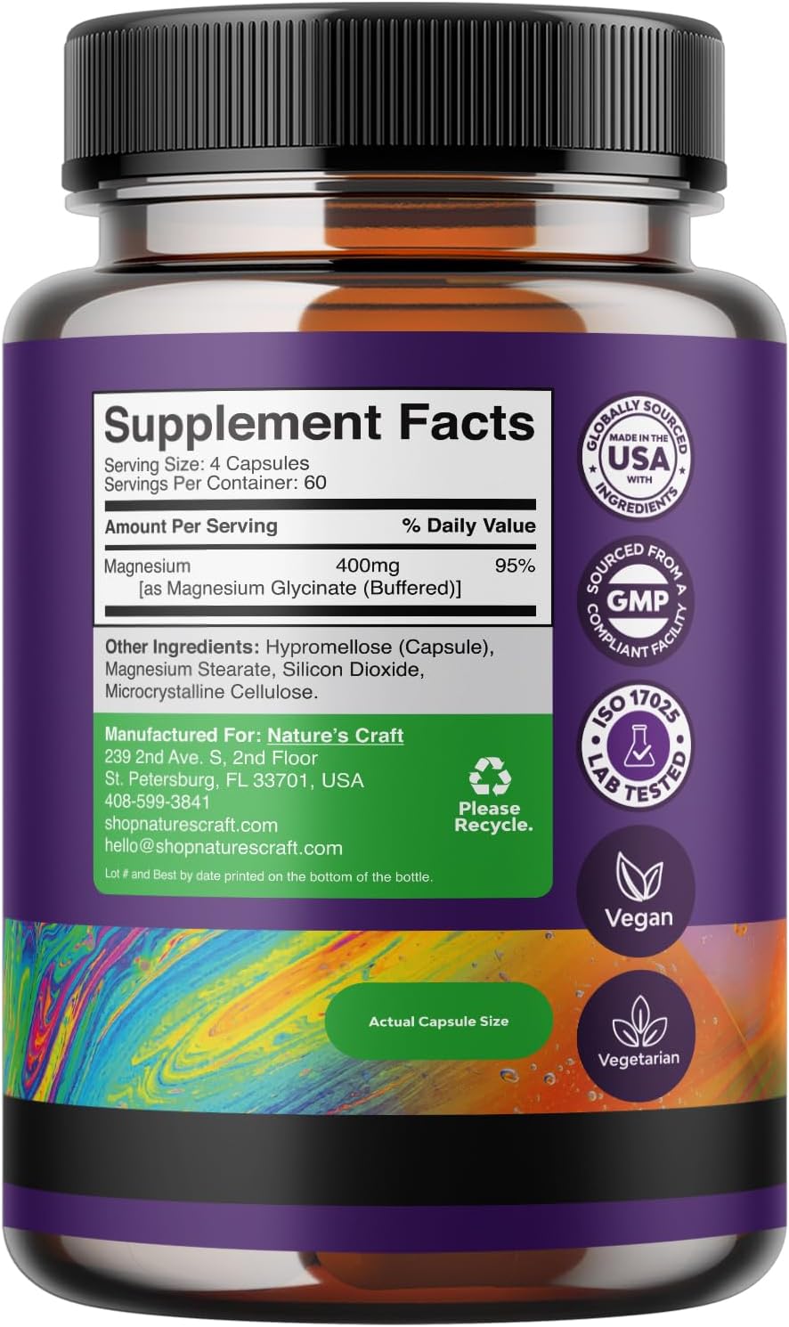 Natural Bundle: Magnesium Glycinate 400mg for Mood, Sleep, Relaxation + Zinc Gummies for Immunity - 240ct