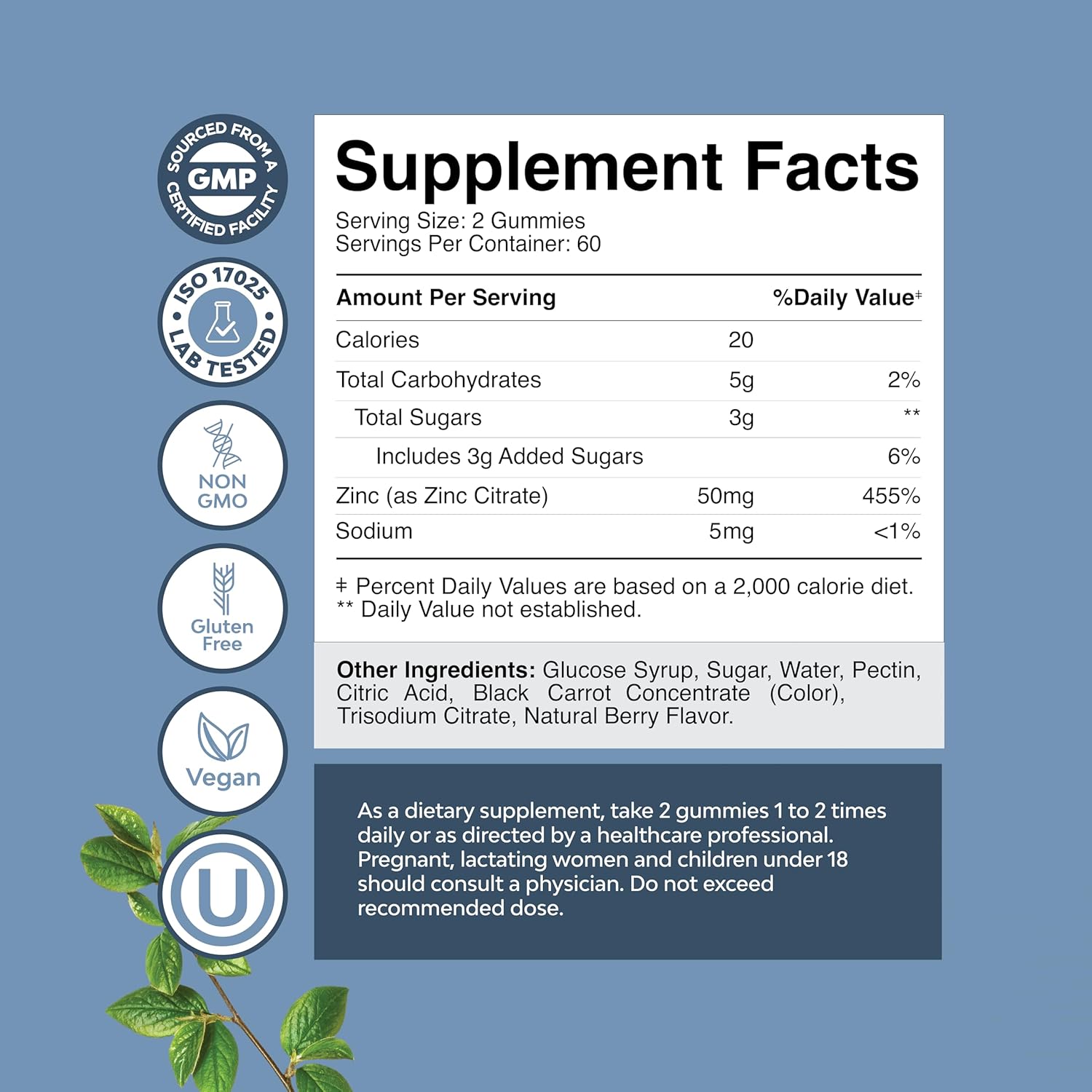 Natural Bundle: Magnesium Glycinate 400mg for Mood, Sleep, Relaxation + Zinc Gummies for Immunity - 240ct
