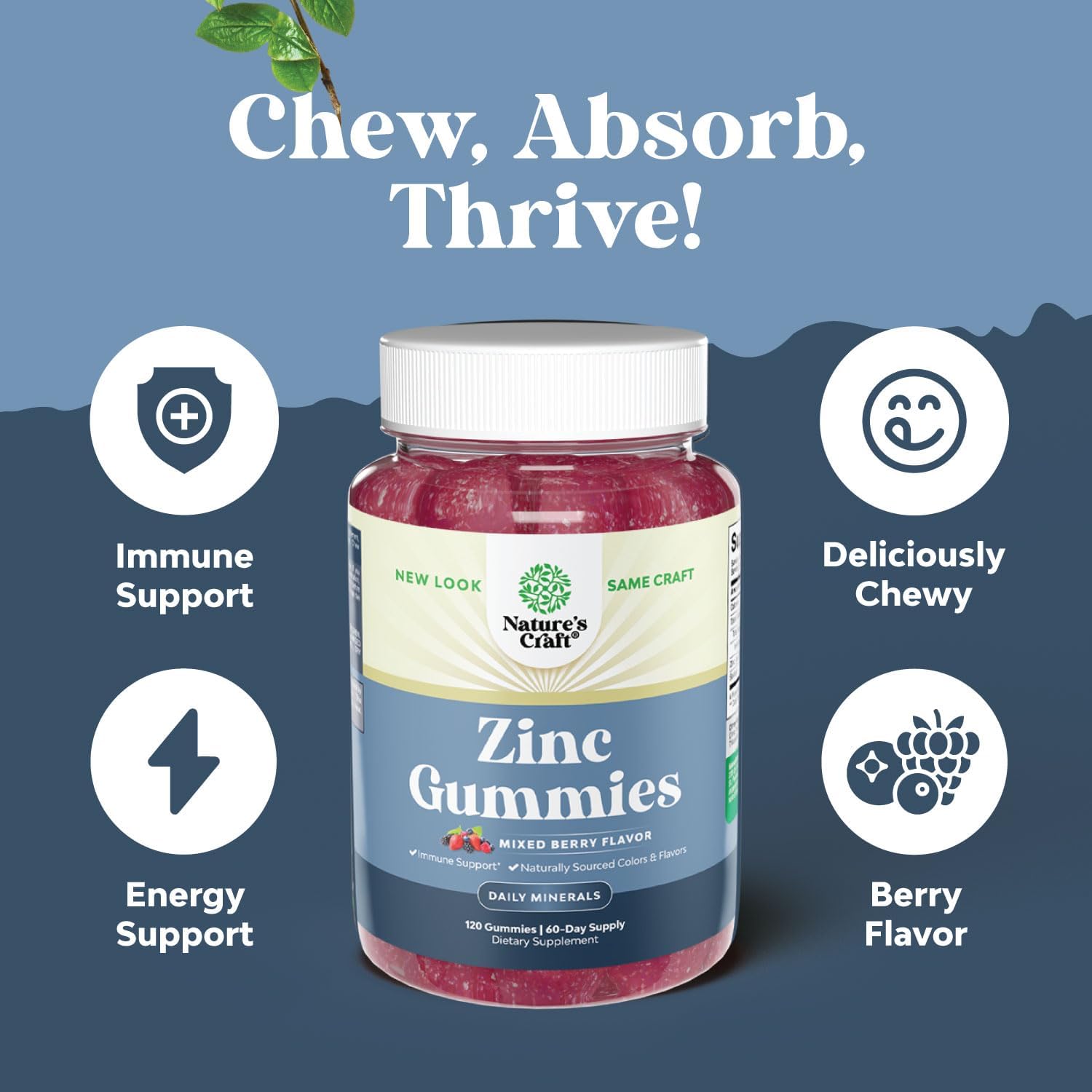 Natural Bundle: Magnesium Glycinate 400mg for Mood, Sleep, Relaxation + Zinc Gummies for Immunity - 240ct