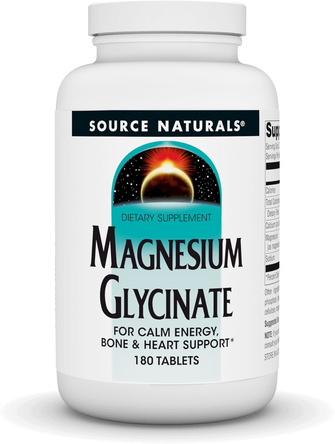 Natural Calm Energy: Source Naturals Magnesium Glycinate Tablets for Heart & Bone Support - 180 Count