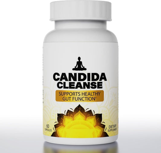 Natural Candida Cleanse Supplement - 60 Capsules for Gut & Colon Support - Herbal Formula for Men & Women - Intestinal Detox & Anti Yeast Support with Oregano, Wormwood, Black Walnut & Caprylic Acid
