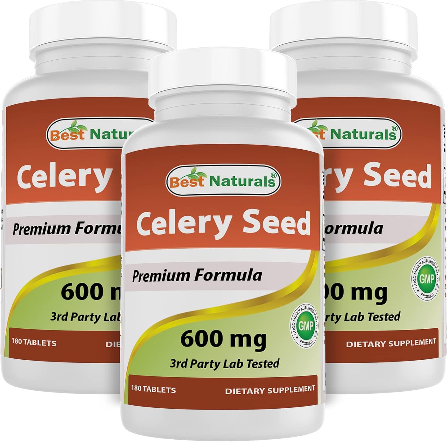Natural Celery Seed Supplement 600mg - 180 Tablets x 3 Pack - High Quality & Pure Celery Seed Extract for Joint Health & Inflammation Support