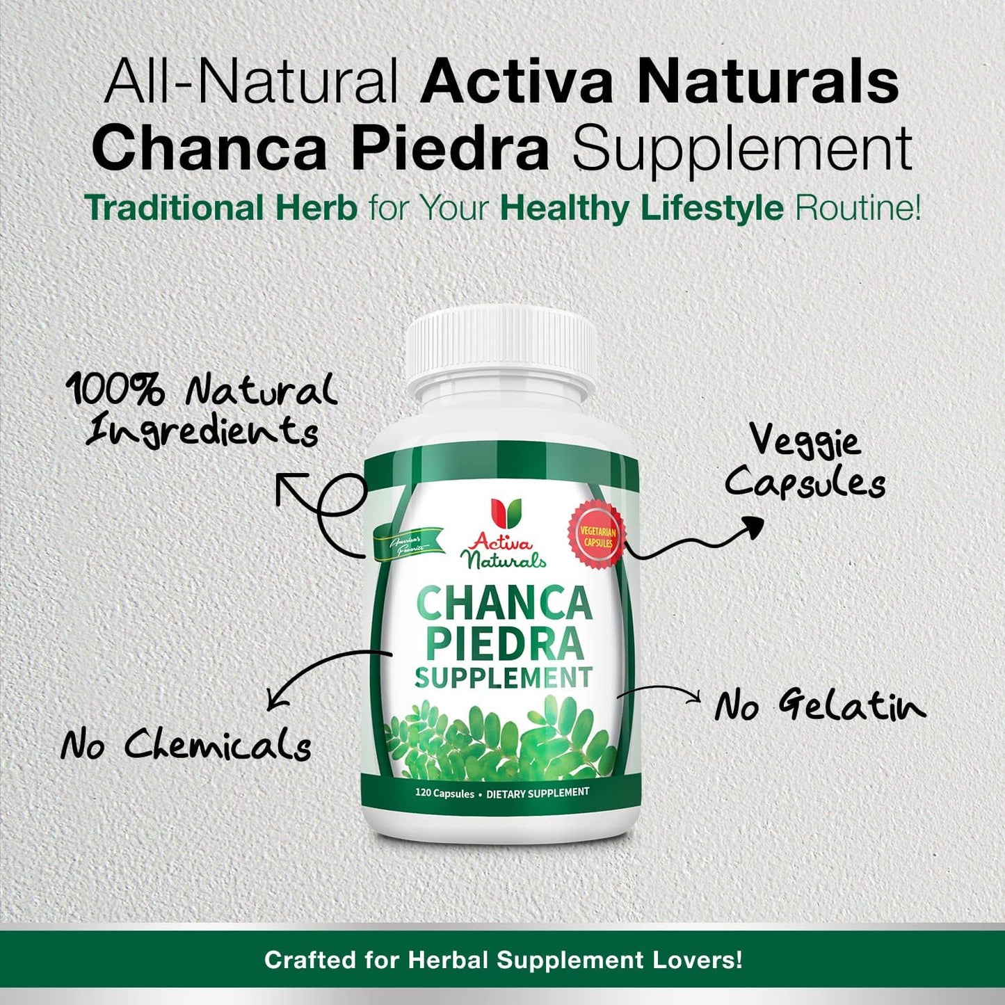 Natural Chanca Piedra with Phyllanthus Niruri Herb Extract - Dietary Supplement for Kidney and Gallbladder Health