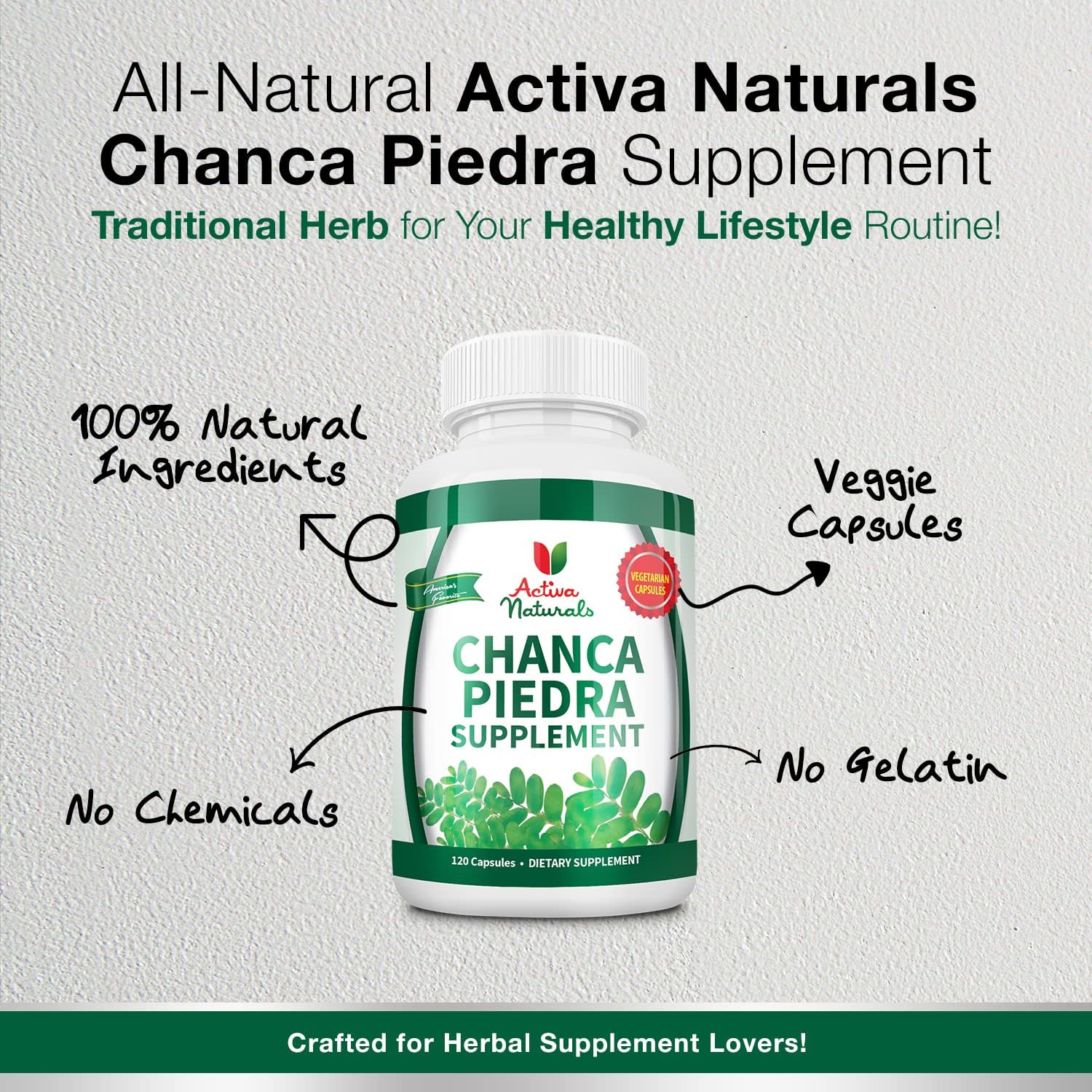 Natural Chanca Piedra with Phyllanthus Niruri Herb Extract - Dietary Supplement for Kidney and Gallbladder Health
